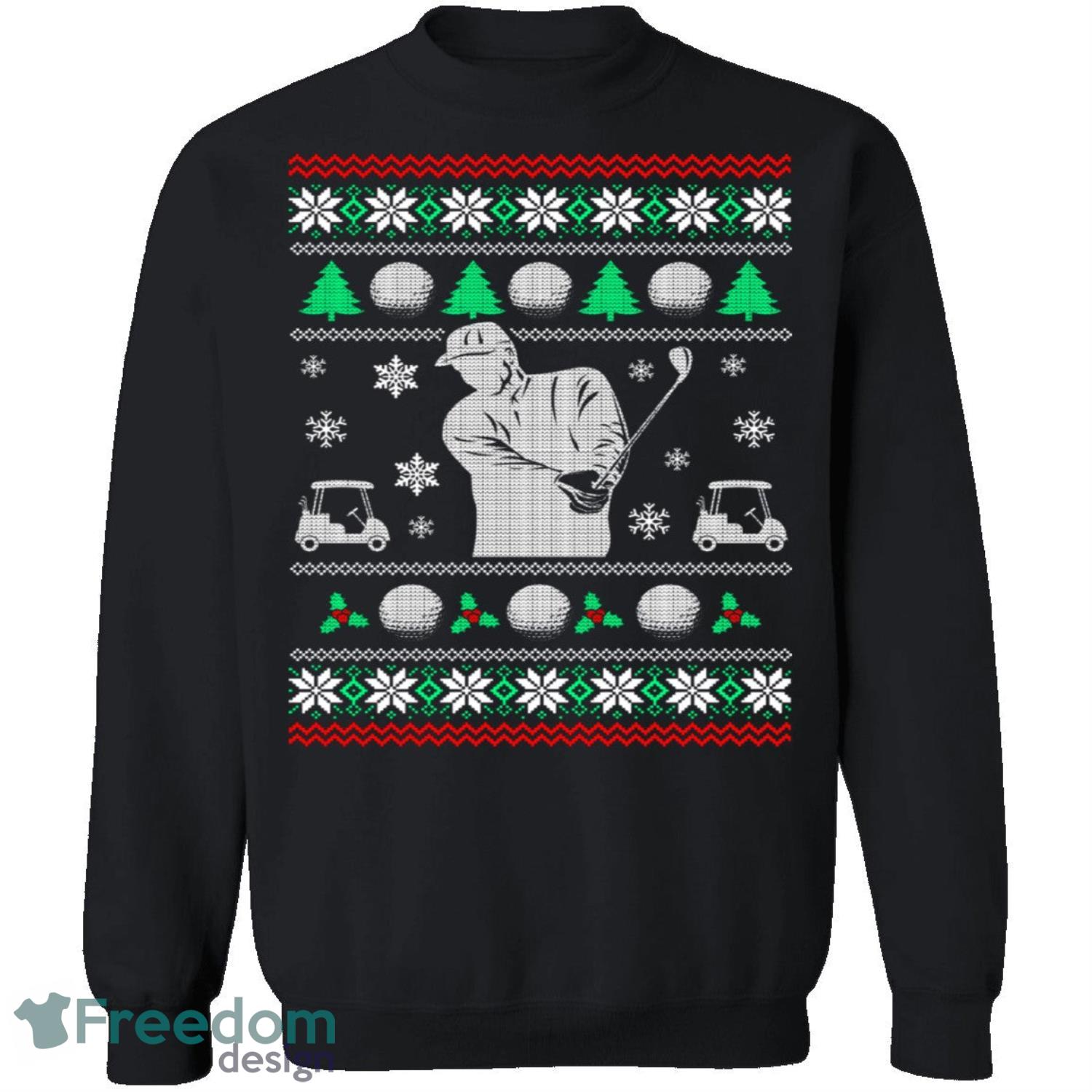 Golf Knitting Pattern Ugly Christmas Sweatshirt - golf-knitting-pattern-ugly-christmas-sweatshirt-1