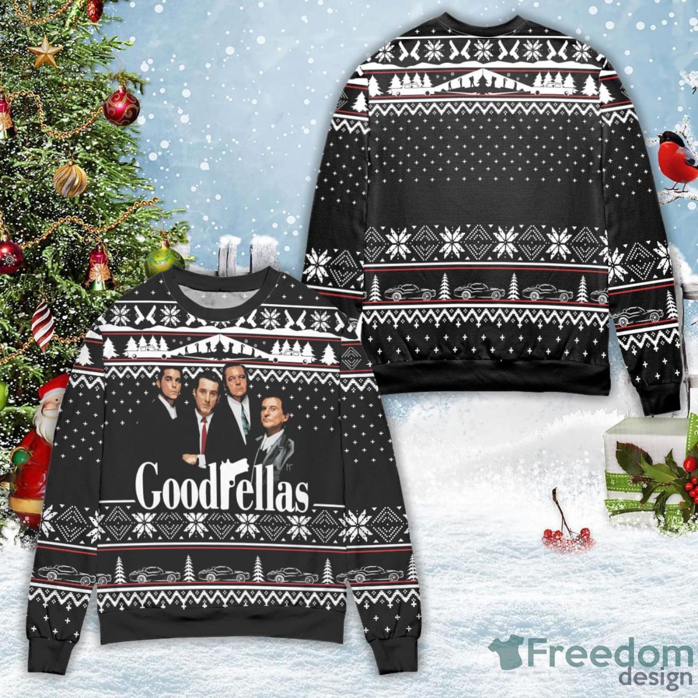 Goodfellas Movie Poster Ugly Christmas Sweater Product Photo 1 Goodfellas Movie Poster Ugly Christmas Sweater Product Photo 1