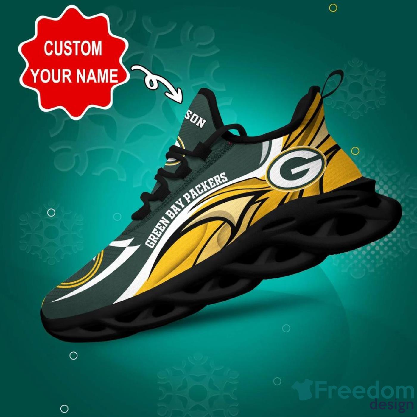 Green Bay Packers NFL Running Shoes Max Soul Shoes - Freedomdesign