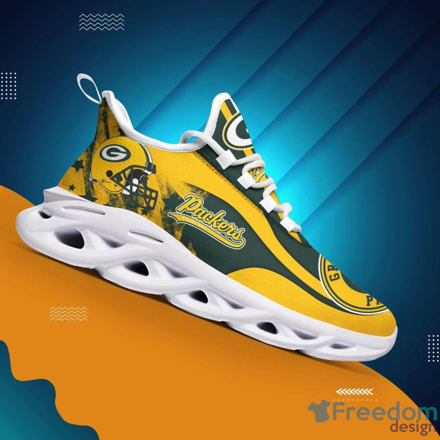 Green Bay Packers Max Soul Sneakers Running Sport Shoes Custom Name -  Freedomdesign