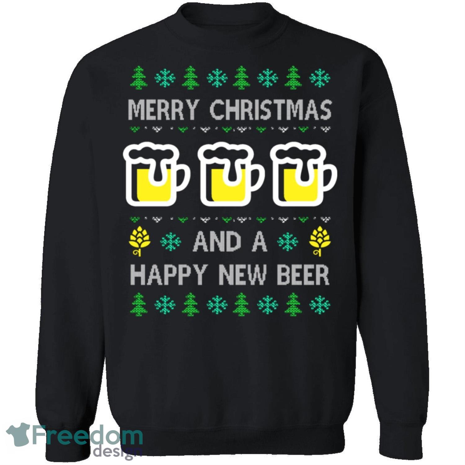 Happy New Beer Knitting Pattern Ugly Christmas Sweatshirt - happy-new-beer-knitting-pattern-ugly-christmas-sweatshirt-2