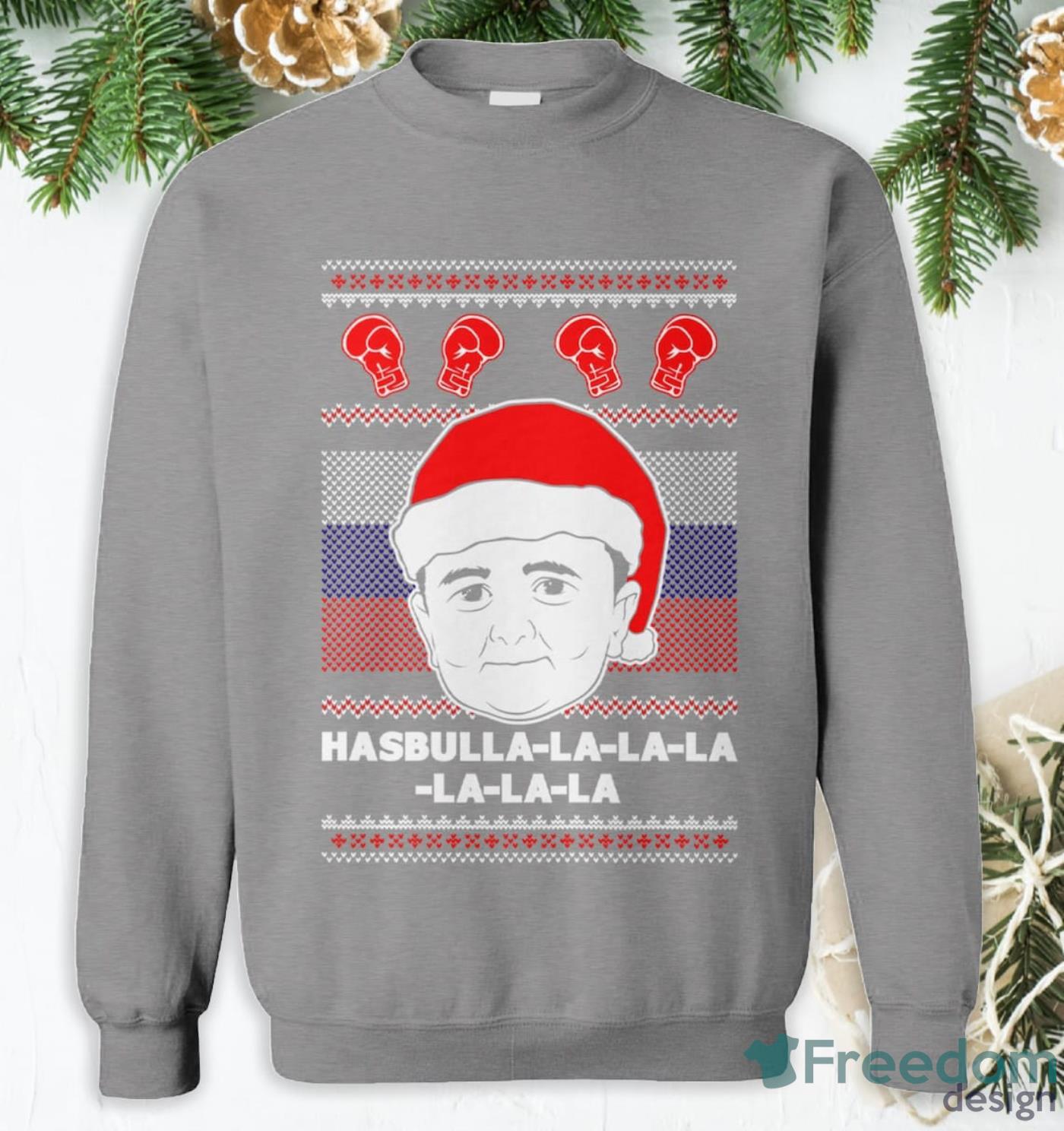 Hasbulla La La La La La La Mini Khabib Magomedov Russian Meme Christmas Gift Christmas Sweatshirt image Hasbulla-La-La-La-La-La-La Mini Khabib Magomedov Russian Meme Christmas Gift Christmas Sweatshirt Product Photo 3