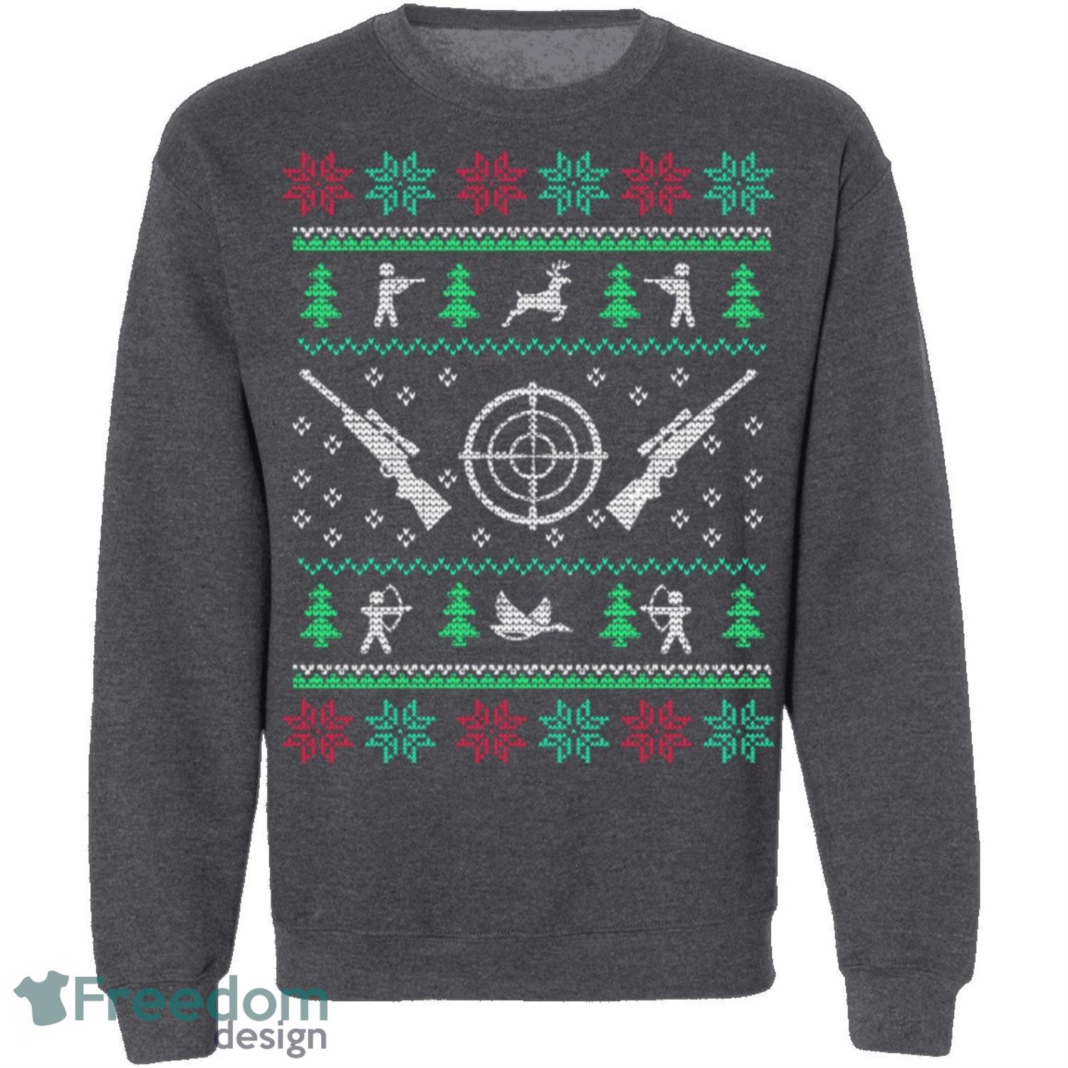 Hunting Knitting Pattern Ugly Christmas Sweatshirt - hunting-knitting-pattern-ugly-christmas-sweatshirt-2