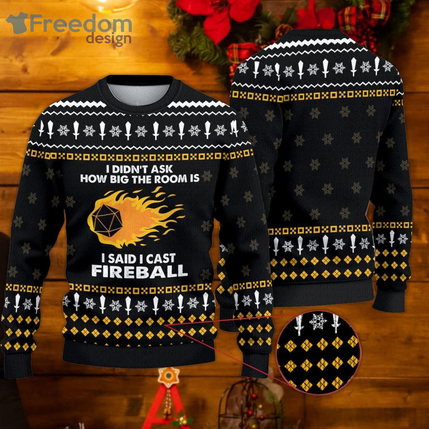 I Said I Cast Fireball Ugly Christmas Sweater Product Photo 1 I Said I Cast Fireball Ugly Christmas Sweater Product Photo 1