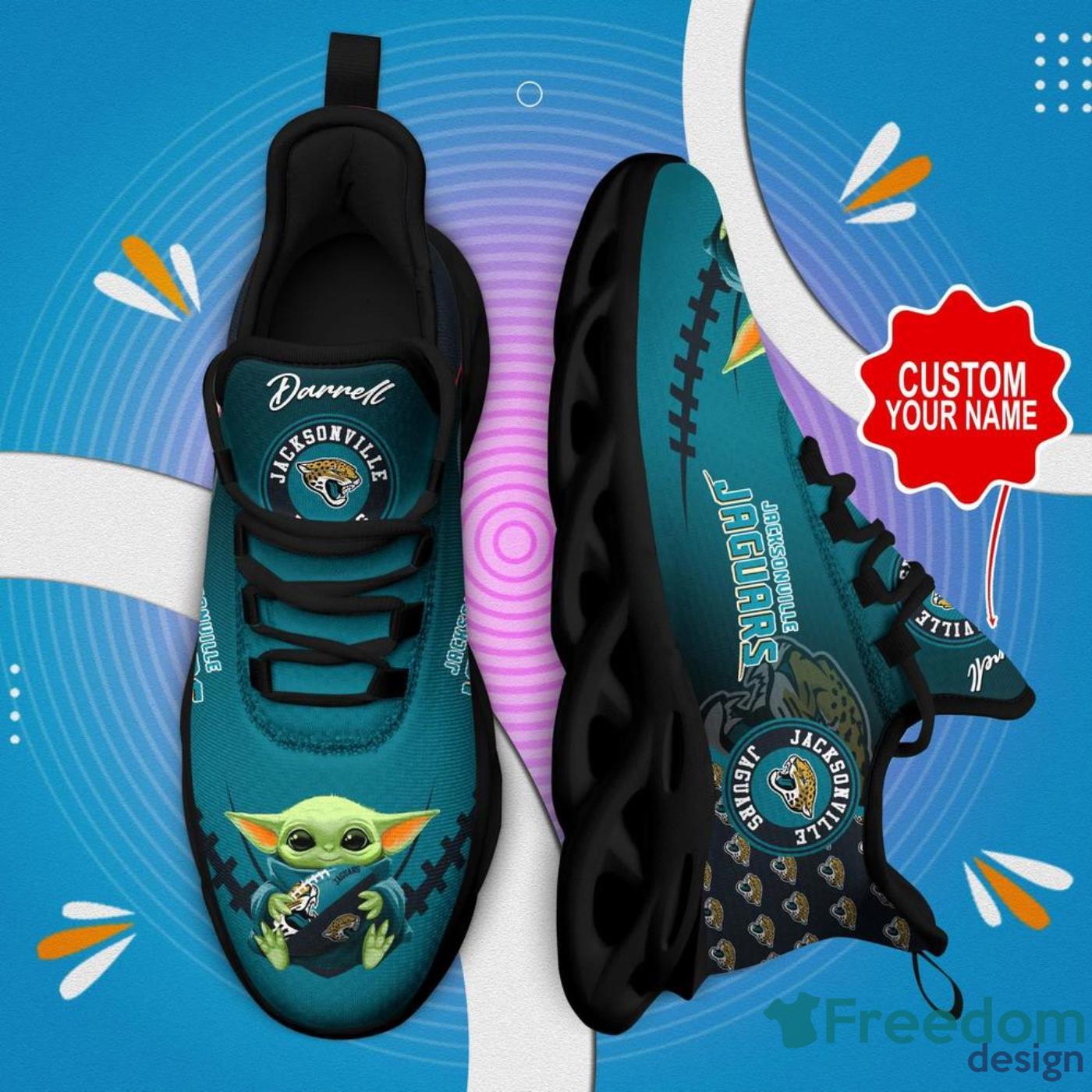 Jacksonville Jaguars Max Soul Sneakers Custom Name Running Shoes For Fans -  Freedomdesign