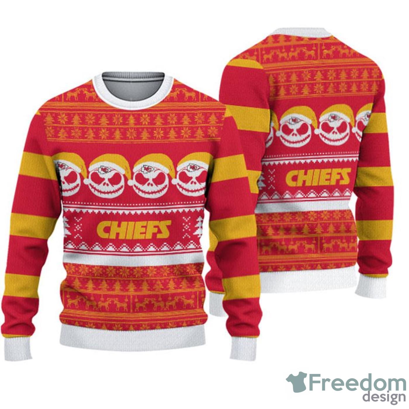 NFL Kansas City Chiefs Color Warm 3D Ugly Christmas Sweater Yellow