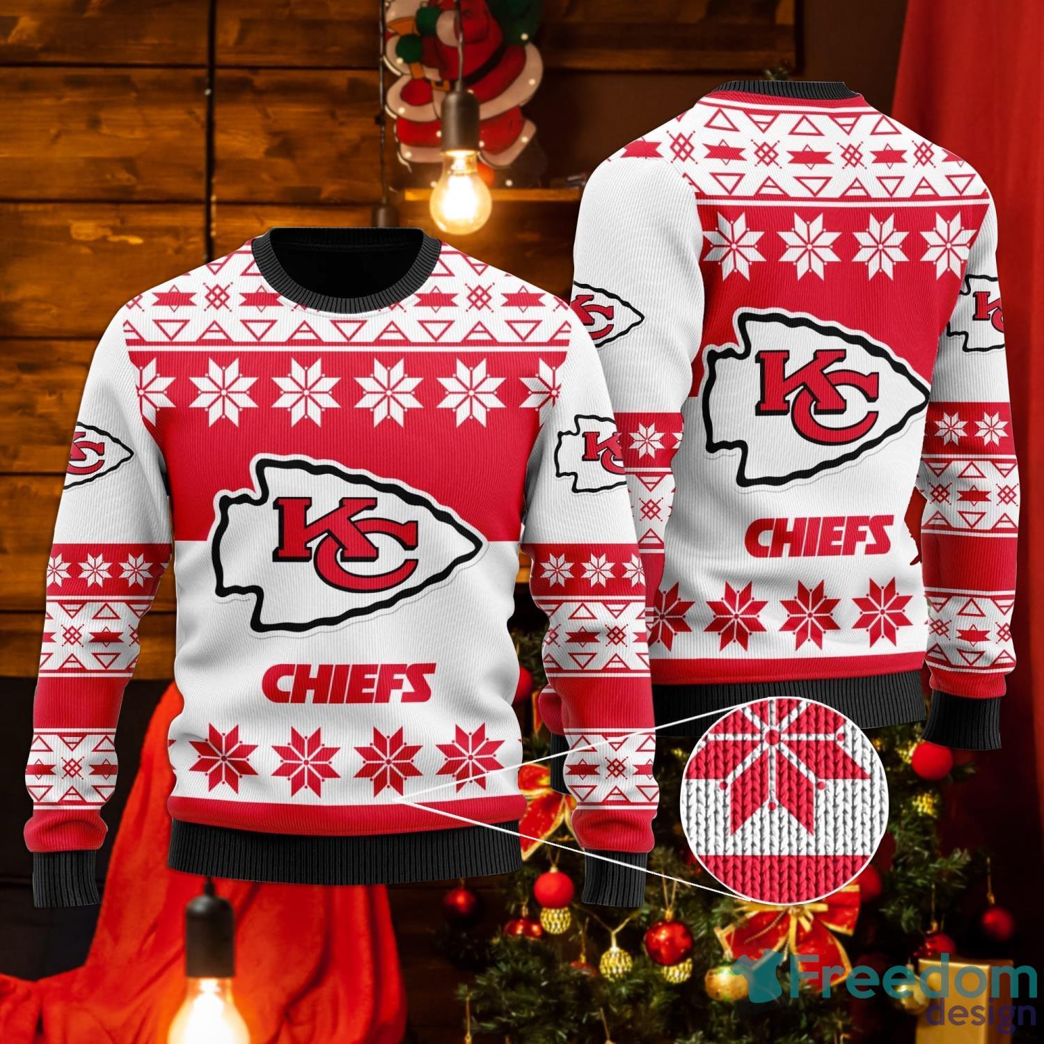 White Red Pattern Kansas City Chiefs Christmas Gift Custom Ugly