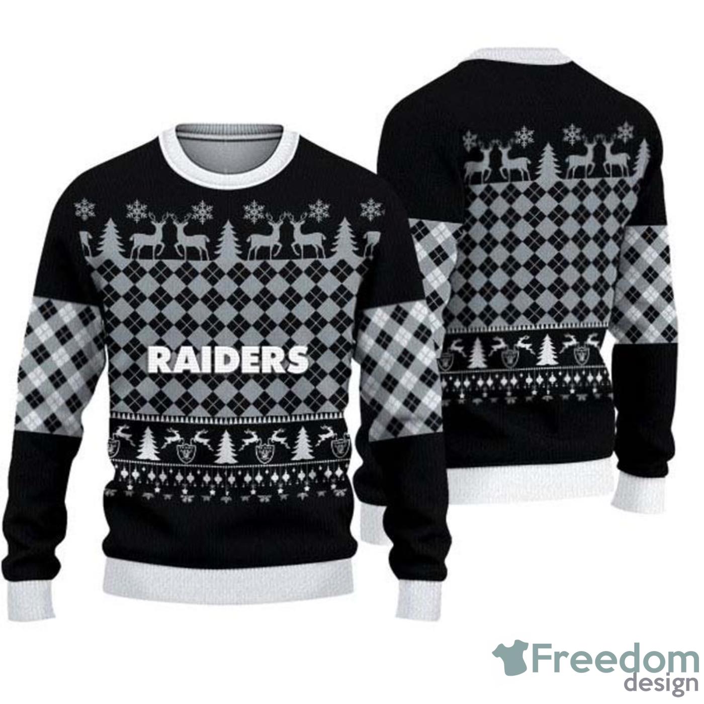 Las Vegas Raiders NFL Football Knit Pattern Ugly Christmas Sweater - Tagotee