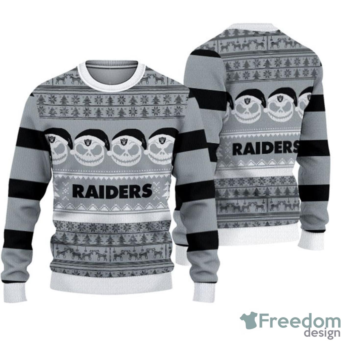 Las Vegas Raiders Christmas Pattern Ugly Christmas Sweater - Freedomdesign