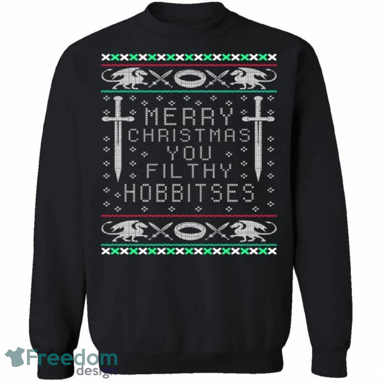 Lord Of The Rings Knitting Pattern Ugly Christmas Sweatshirt - lord-of-the-rings-knitting-pattern-ugly-christmas-sweatshirt-1