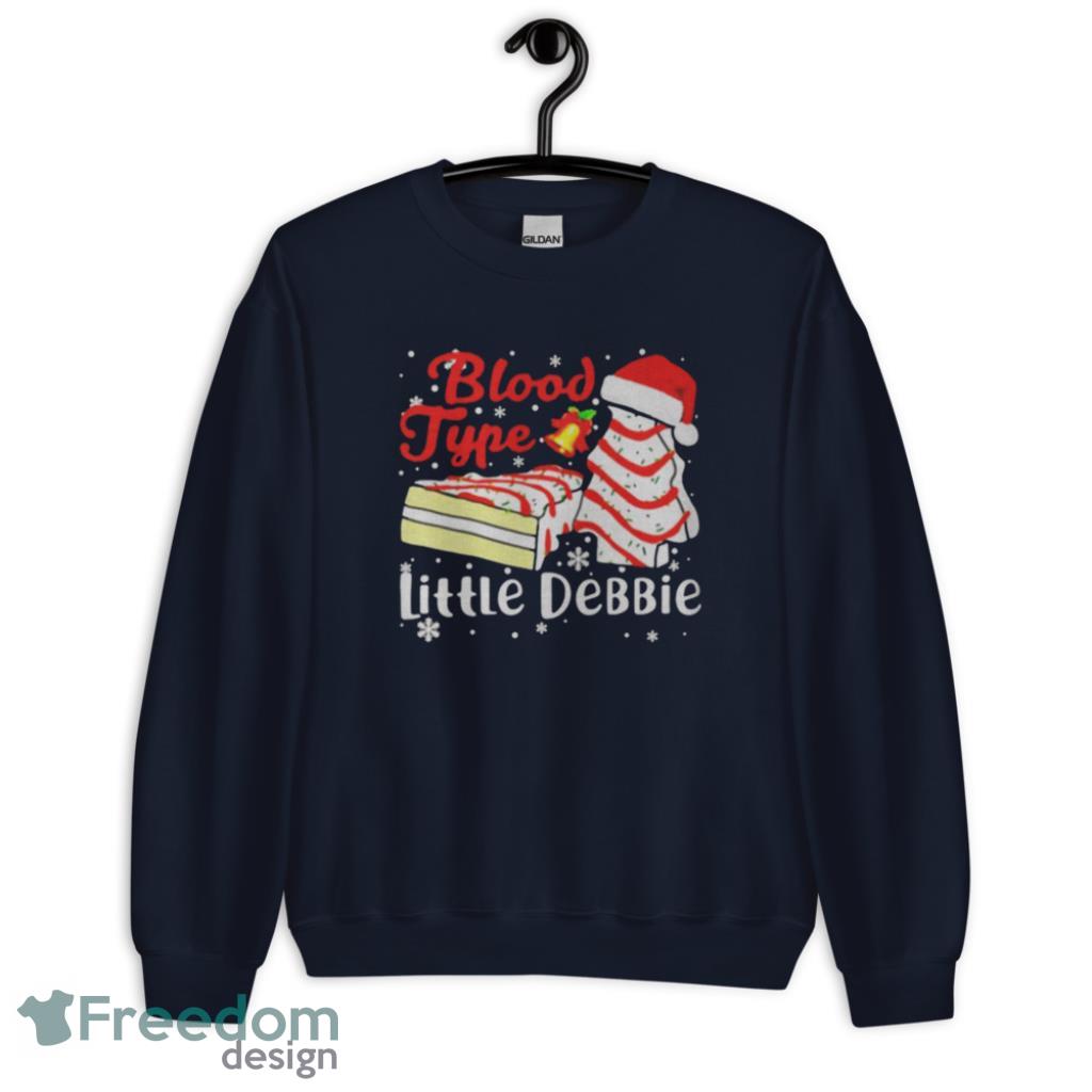 Merry Xmas Blood Type Little Debbie Christmas Tree Cakes Shirt - 1Unisex Crewneck Sweatshirt-1