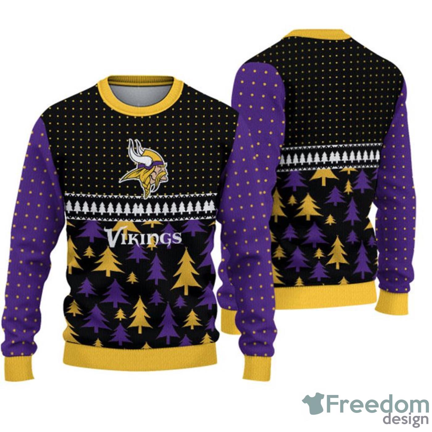 Baby Yoda Minnesota Vikings Full Print Ugly Christmas Sweater Holiday Xmas  Party - Banantees