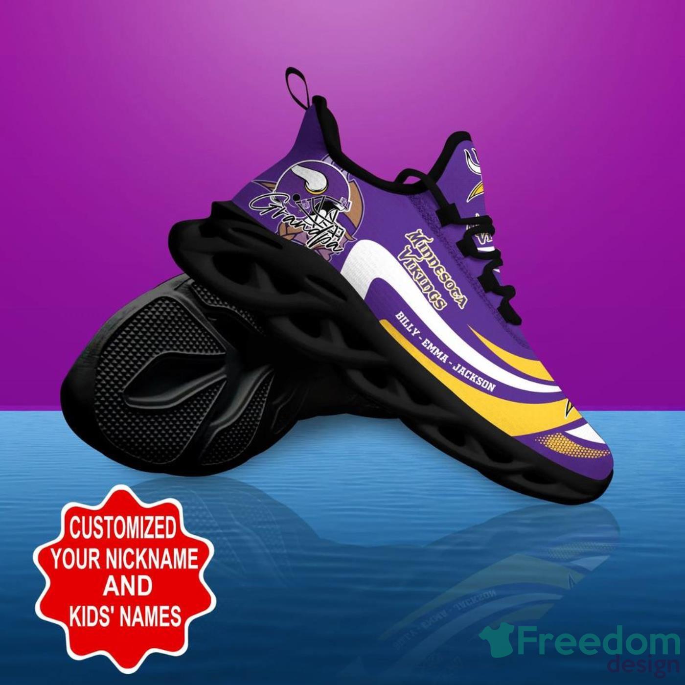 Minnesota Vikings Casual 3D Max Soul Shoes Running Shoes For Men