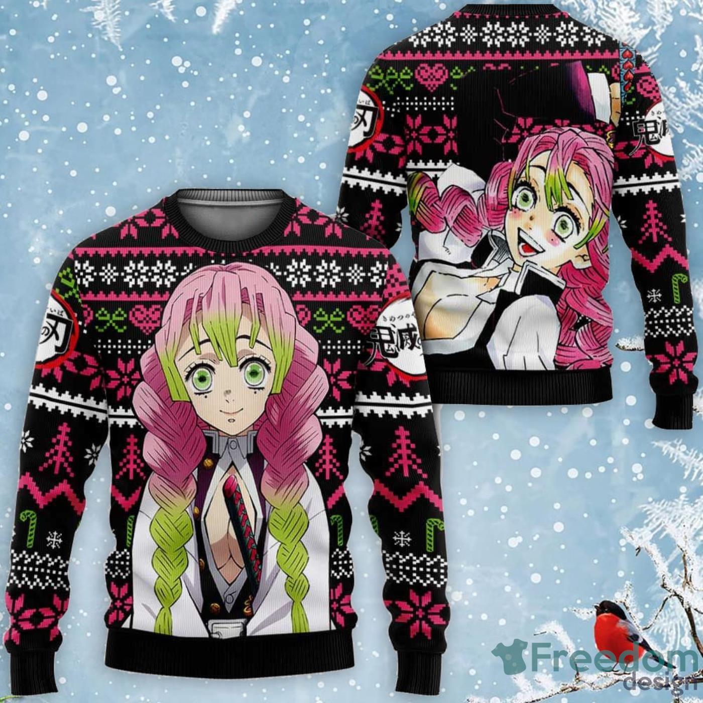 Mitsuri Kanroji Custom Anime Kimetsu Ugly Christmas Sweater - Freedomdesign