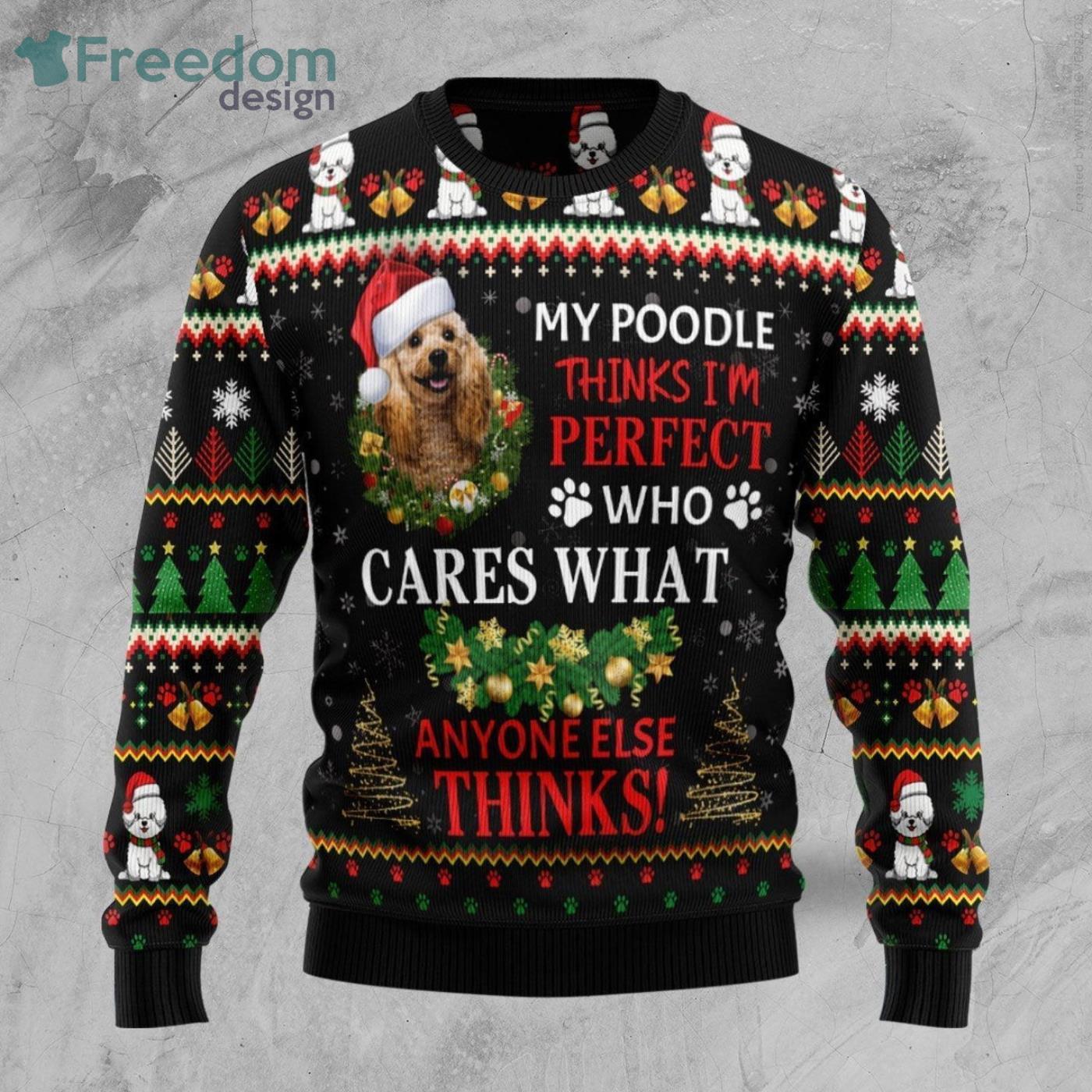 christmas poodle sweater