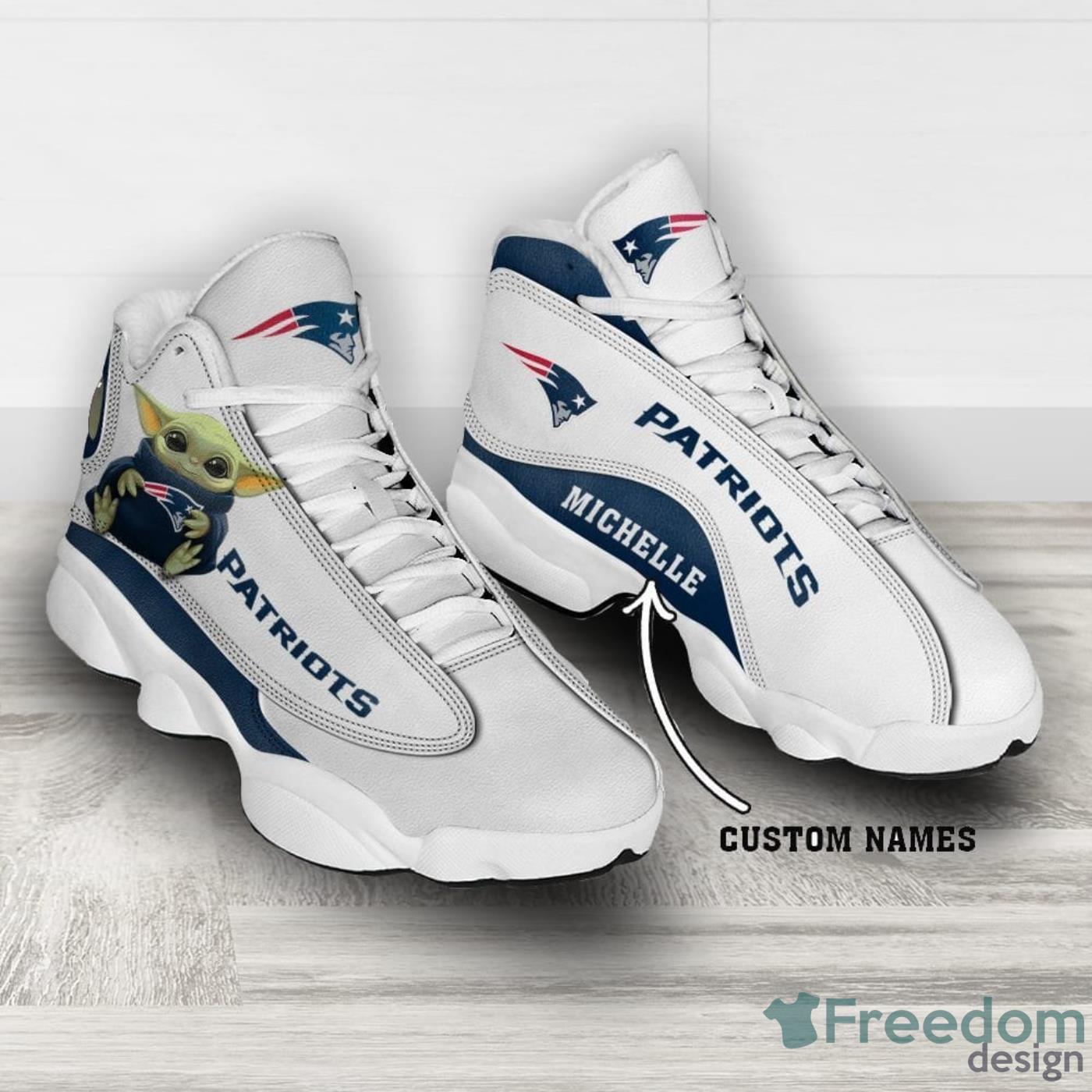 NFL New England Patriots Sport Sneakers Custom Name Air Jordan 13 Shoes For  Fans - Banantees