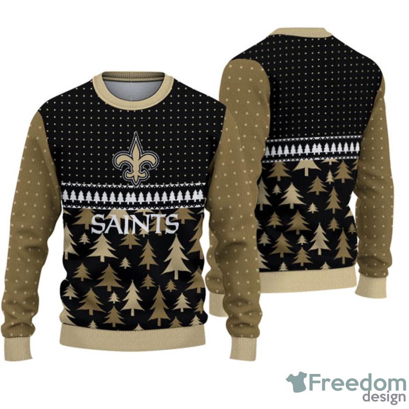 New Orleans Saints Christmas Pattern 3D Calendar Ugly Sweater Gifr