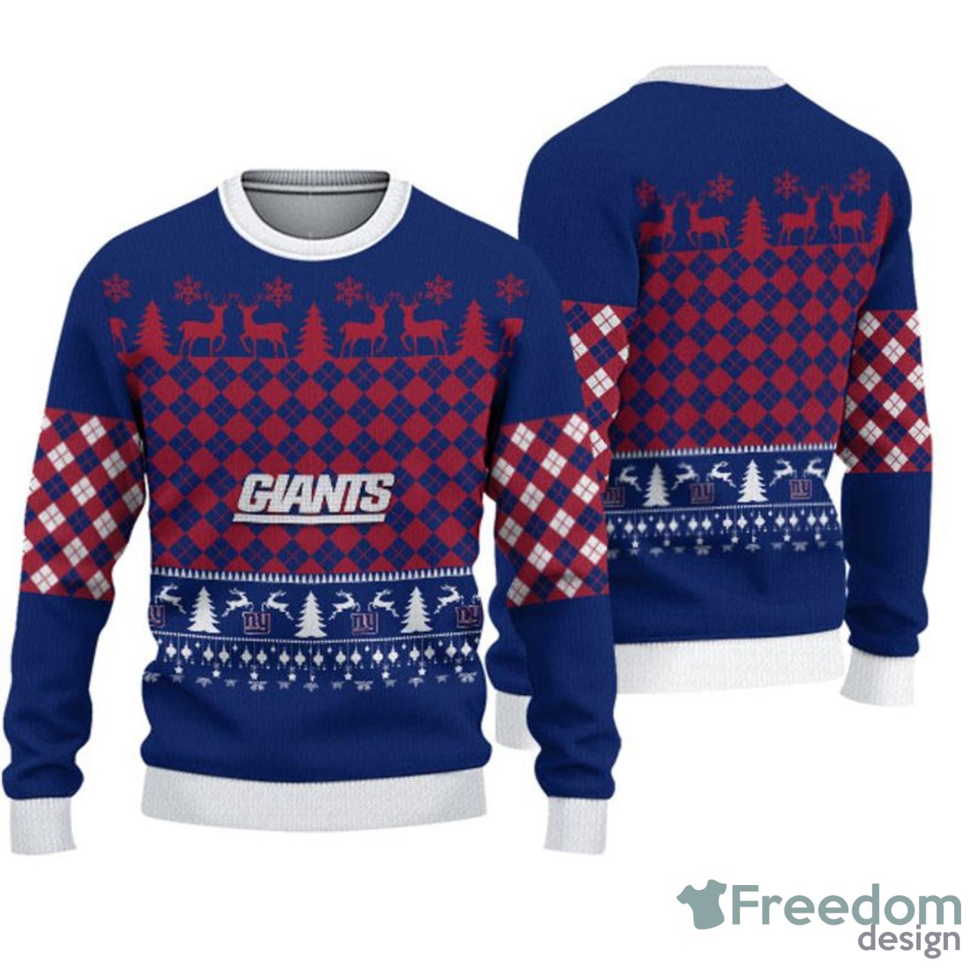 Men And Women Christmas Gift NFL New York Giants Cute 12 Grinch Face Xmas  Day 3D Ugly Christmas Sweater - Banantees