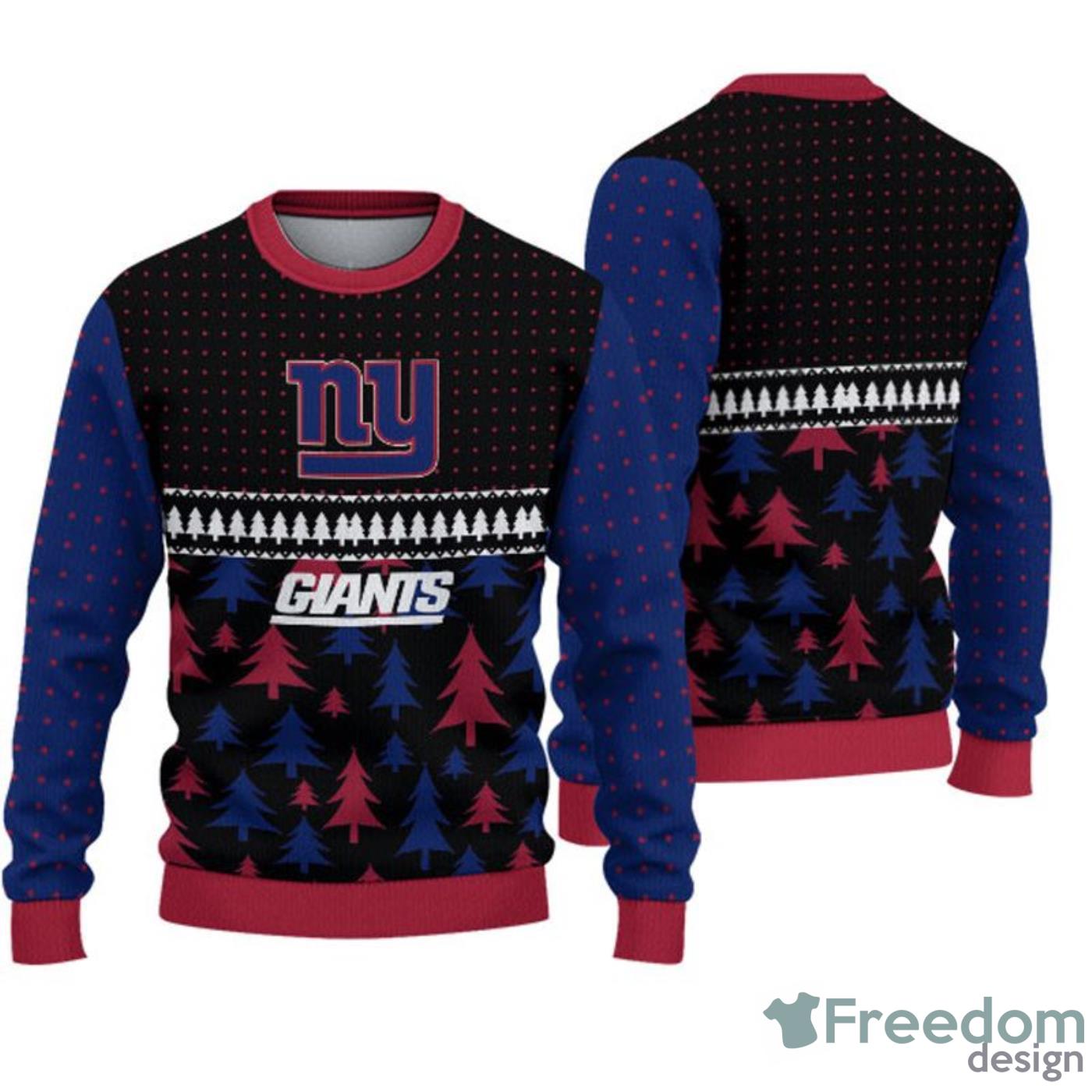 New York Giants Big Snowflake Pattern Ugly Christmas Sweater