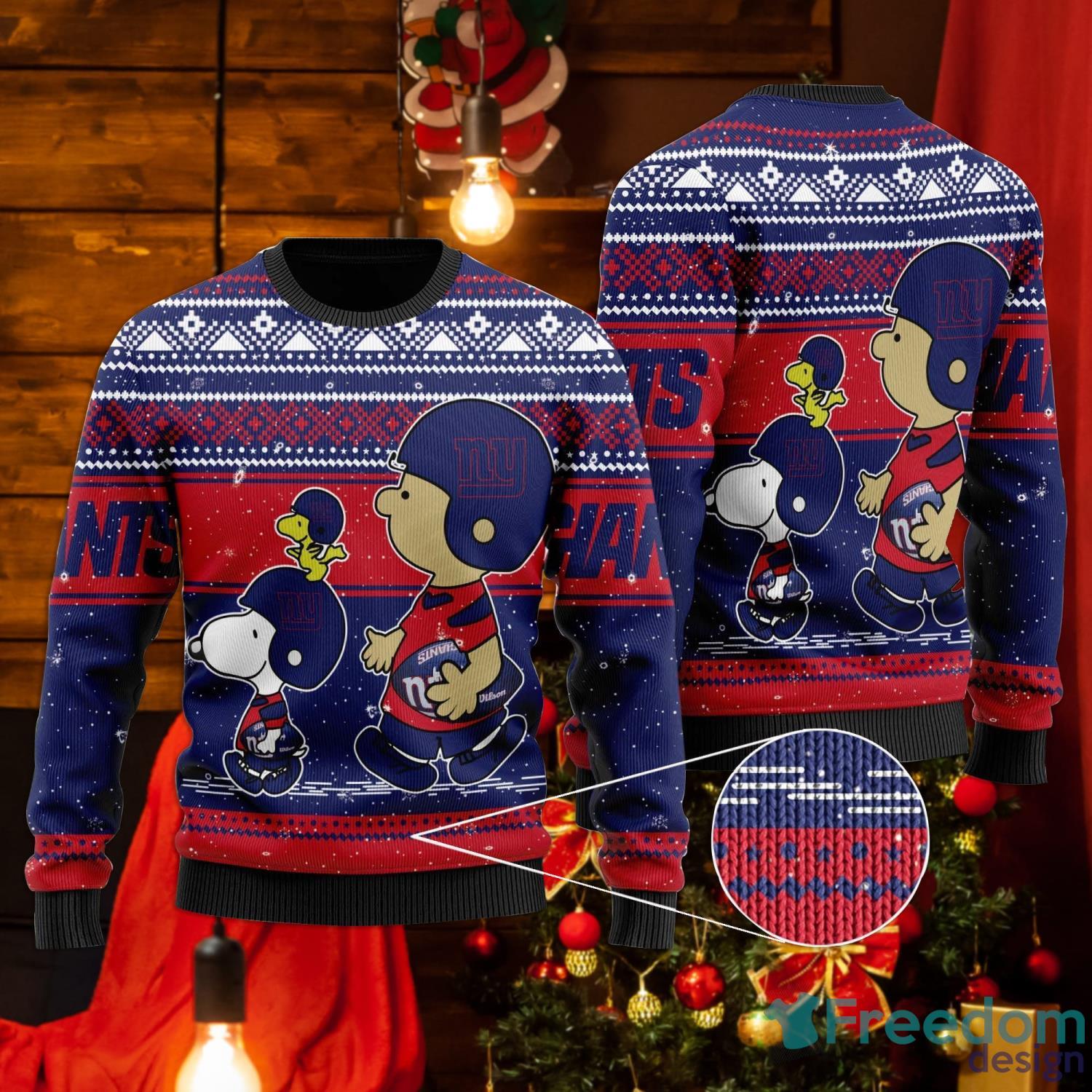 New York Giants Peanuts Snoopy Ugly Christmas Sweater - Limotees