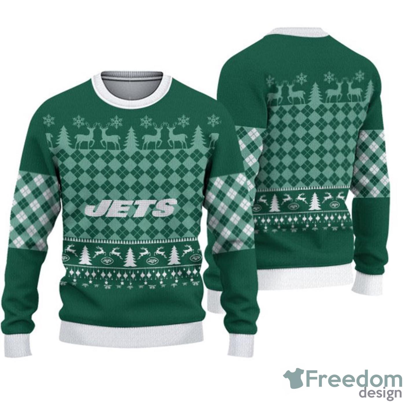 New York Jets Fans Grch Ugly Christmas Sweater Gift - Freedomdesign