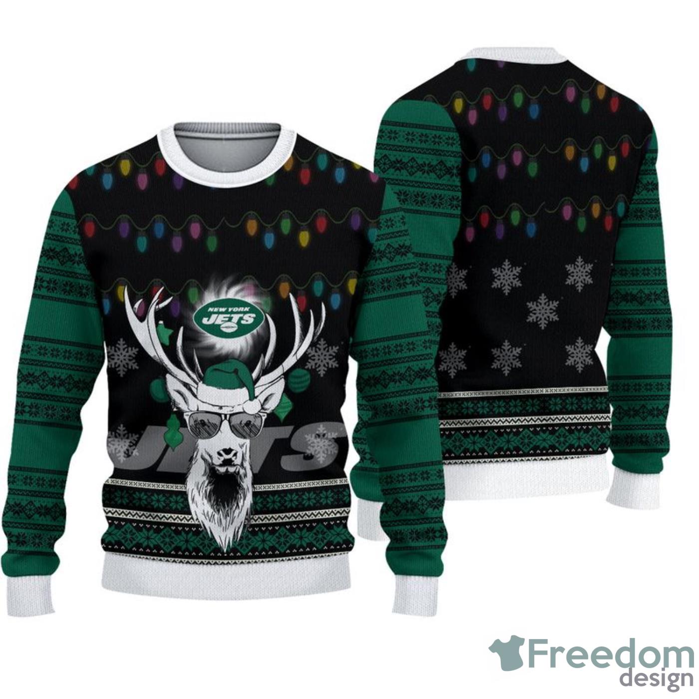 New York Jets Fans Gingerbread Man Ugly Christmas Sweater Gift -  Freedomdesign