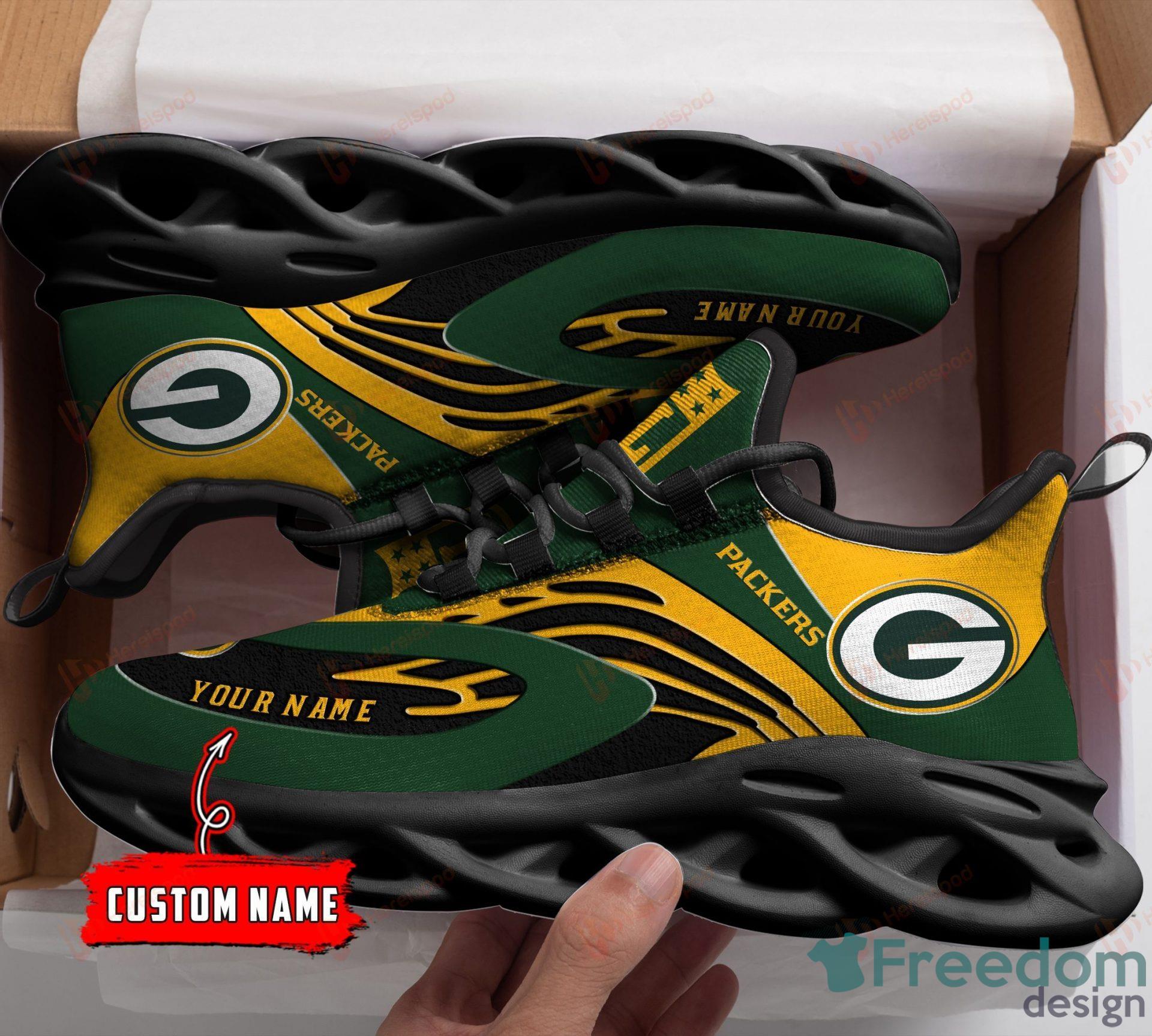 Green Bay Packers Custom Name Max Soul Shoes Special Gift For Men Women -  YesItCustom