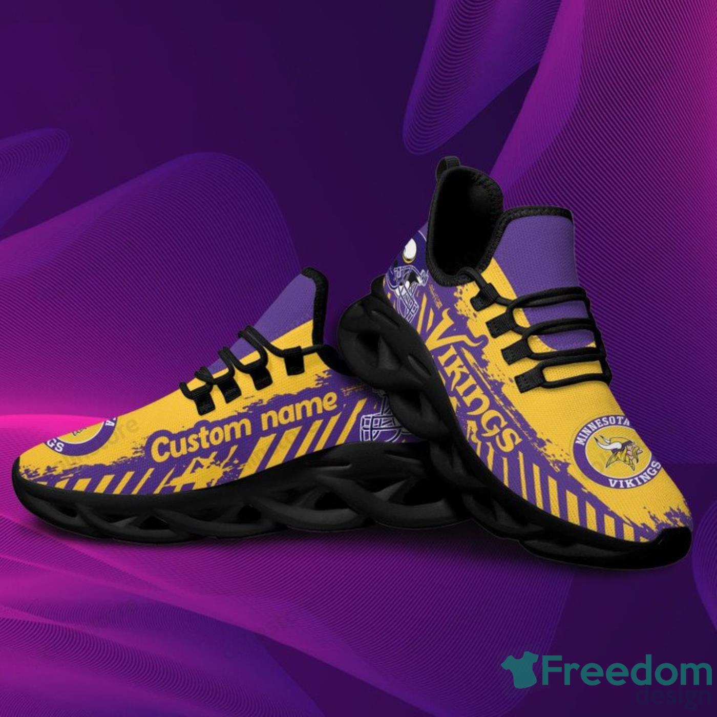 Minnesota Vikings Personalized Name NFL Ultra Sneakers Max Soul