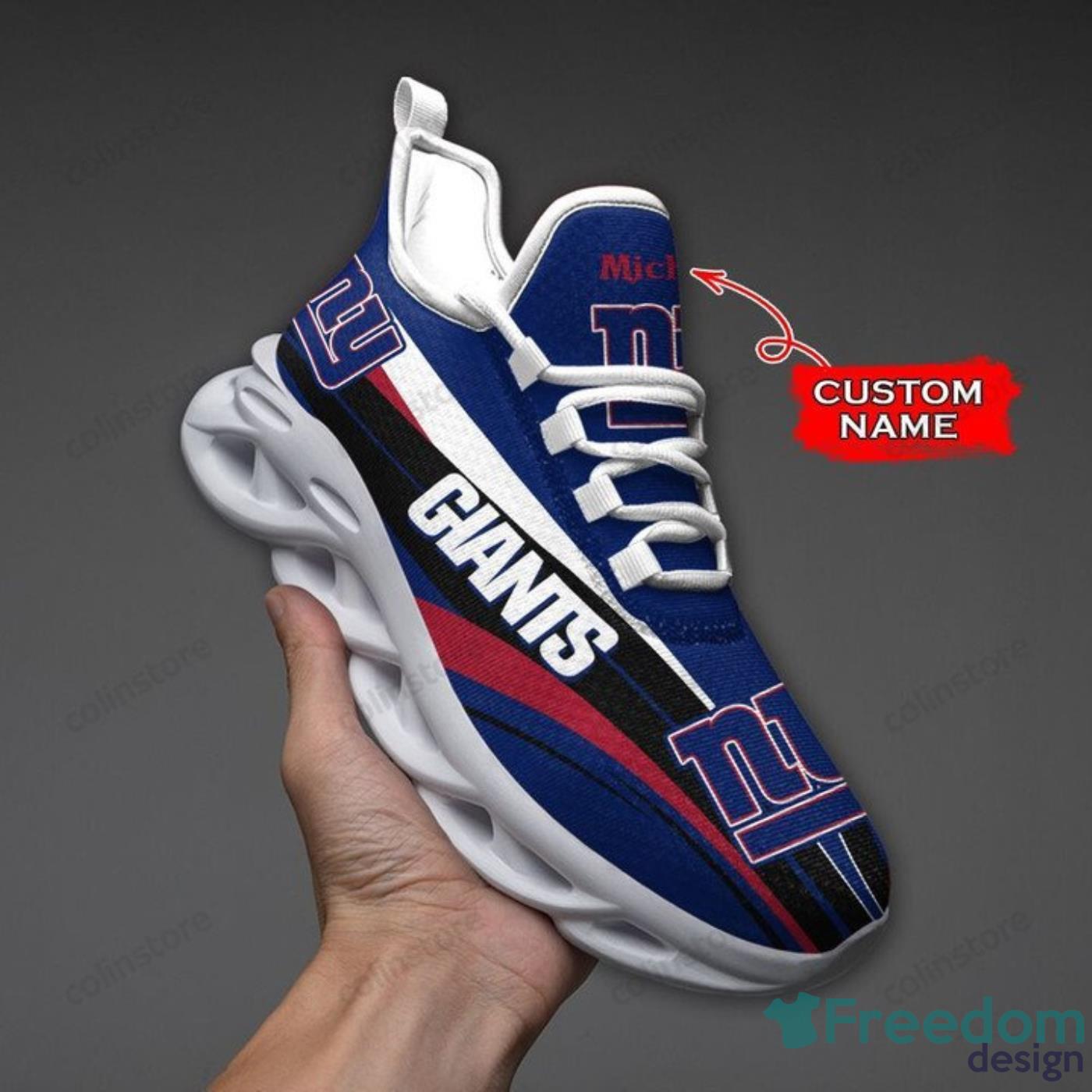 Personalize NFL New York Giants White Blue Max Soul Sneakers