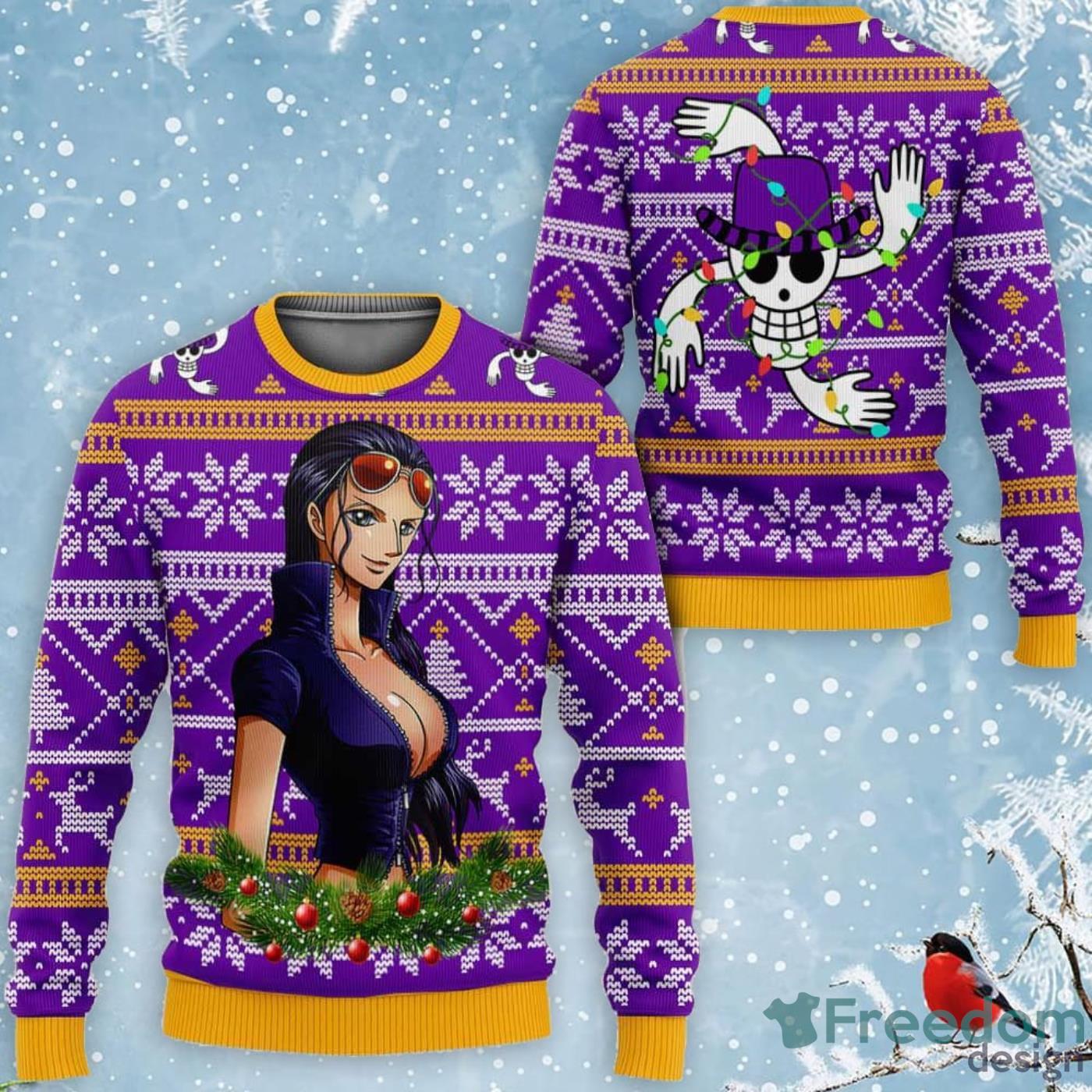 Nico Robin Custom One Piece Anime Ugly Christmas Sweater Product Photo 1 Nico Robin Custom One Piece Anime Ugly Christmas Sweater Product Photo 1