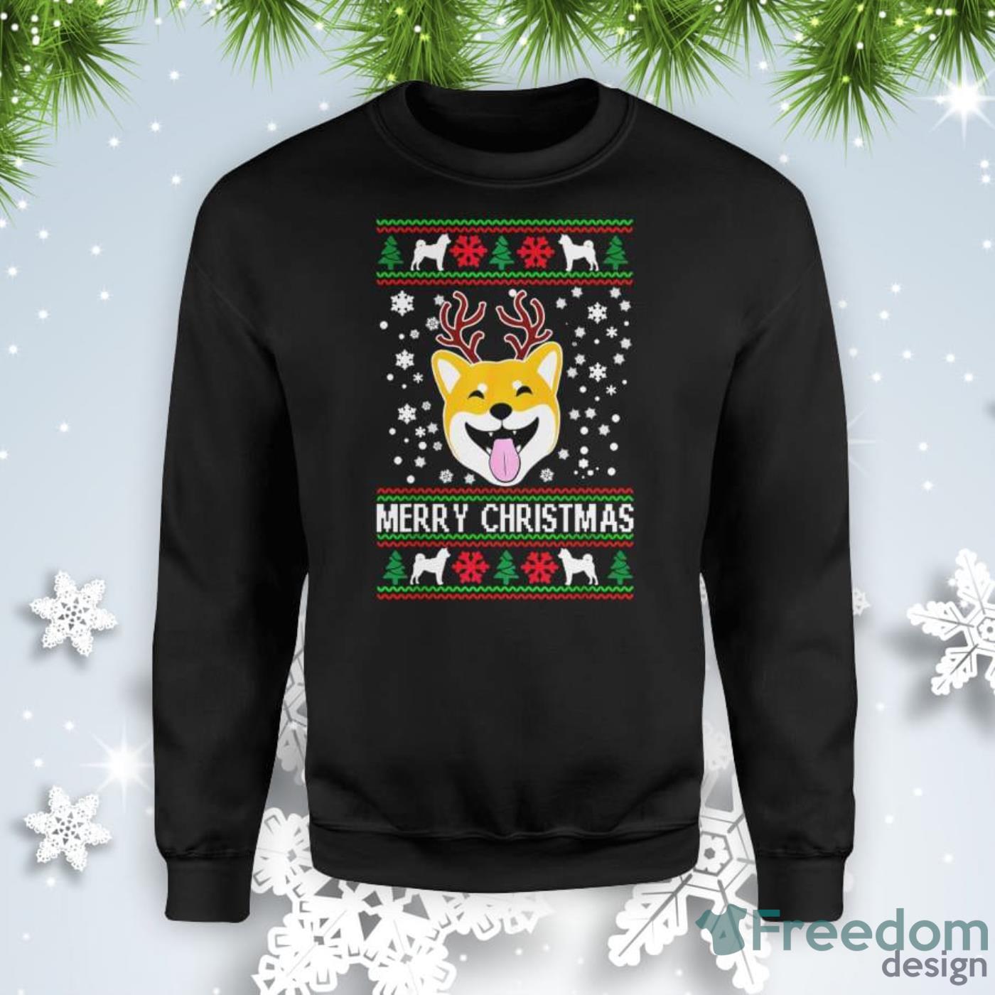 Official Shiba Inu Ugly Christmas Sweatshirt Product Photo 1 Official Shiba Inu Ugly Christmas Sweatshirt Product Photo 1