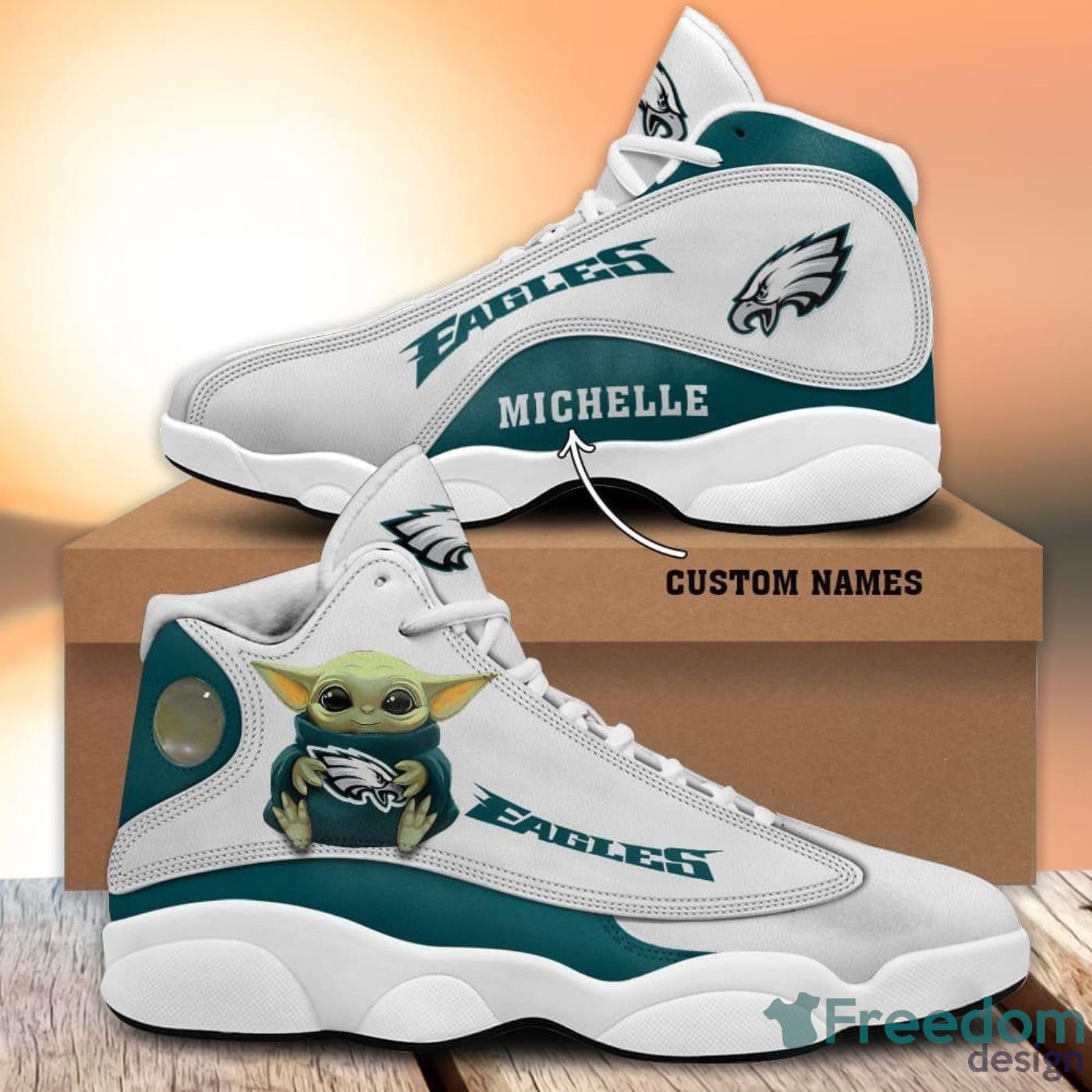 Philadelphia Eagles Team Sneaker Air Jordan 13 Shoes - Freedomdesign