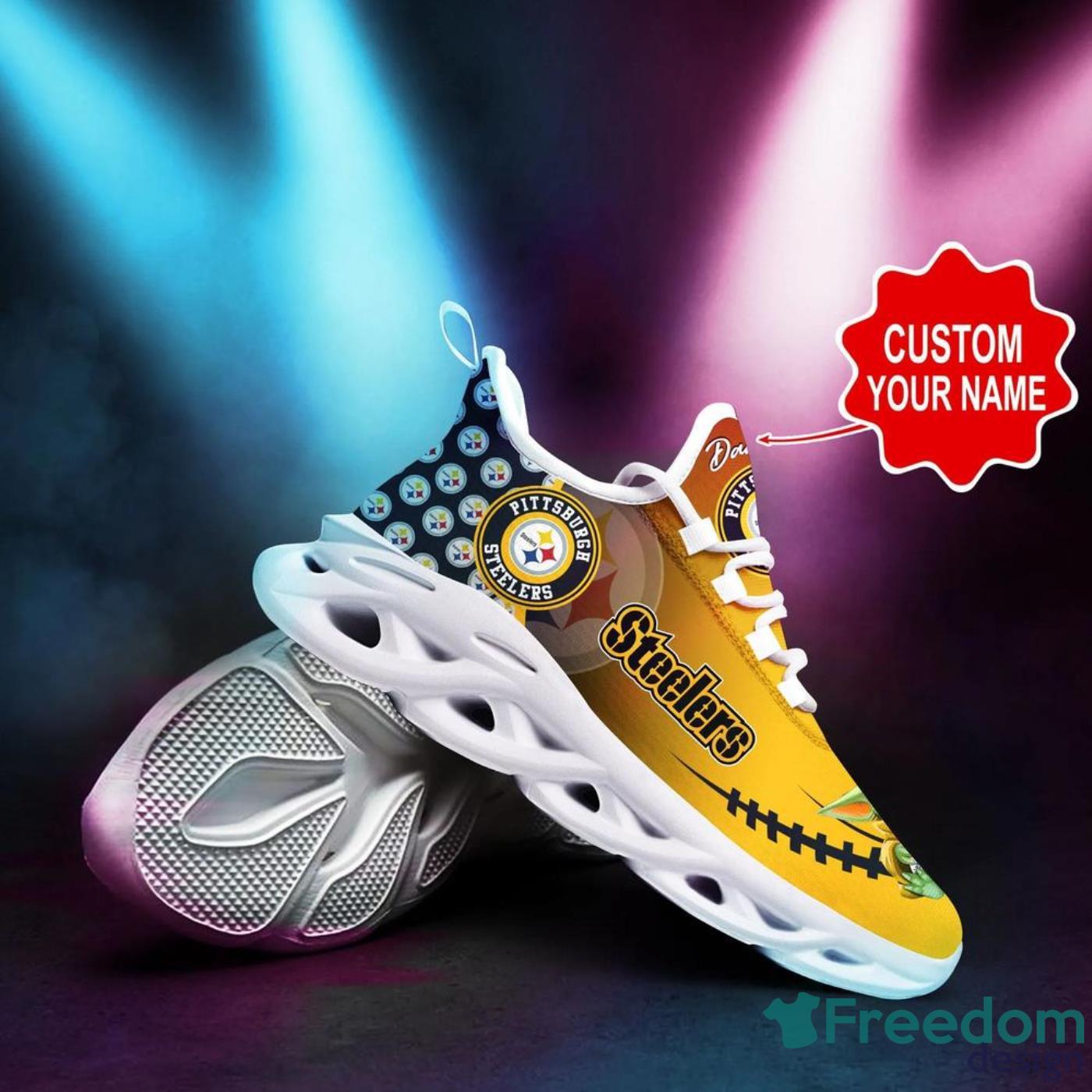 White Steelers Sneakers Custom Shoes For Fans