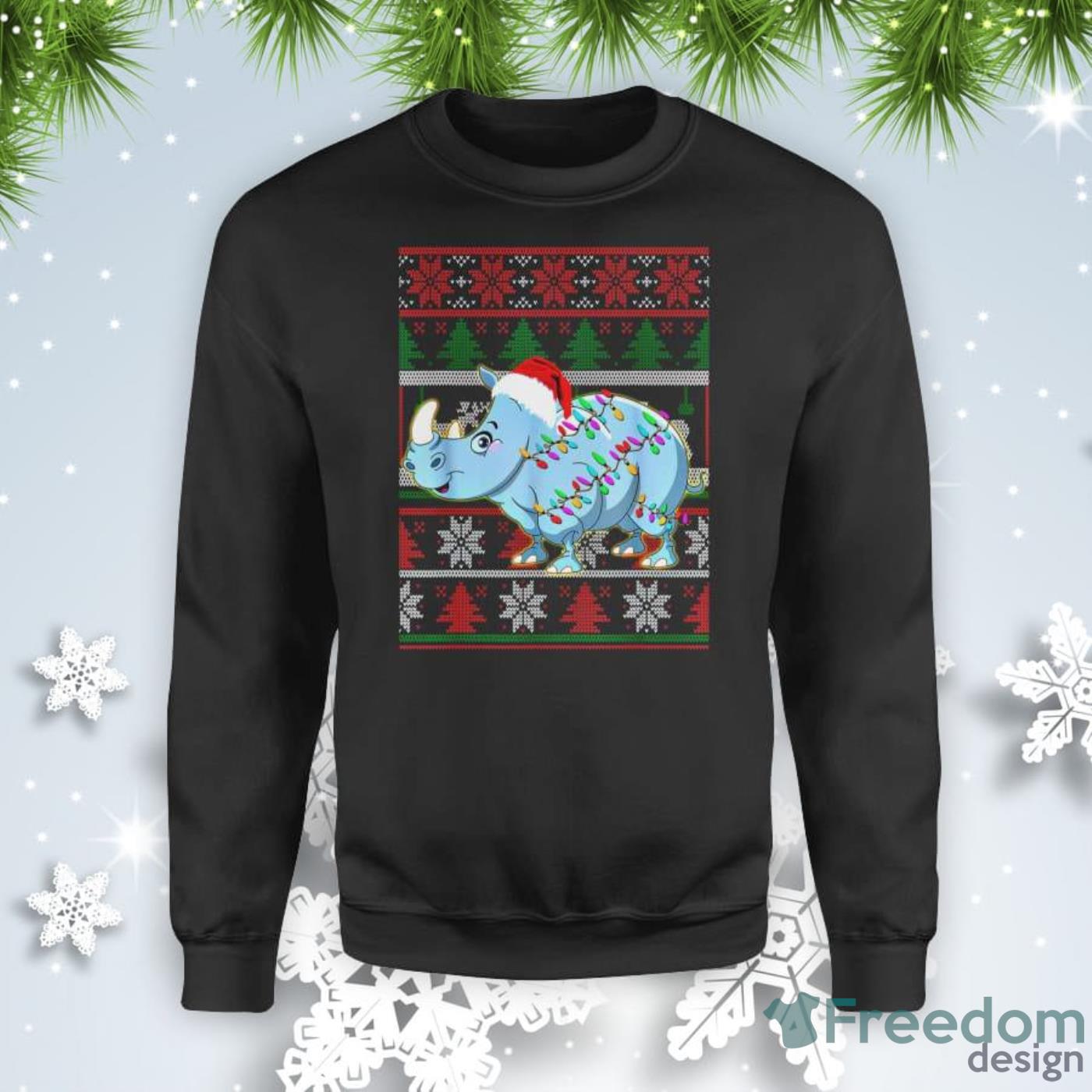 Rhino Pajama Christmas Sweatshirt 