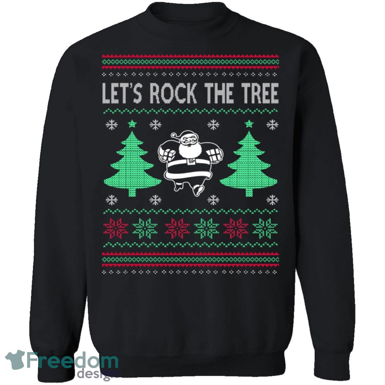 Rock The Tree Knitting Pattern Ugly Christmas Sweatshirt - rock-the-tree-knitting-pattern-ugly-christmas-sweatshirt-1