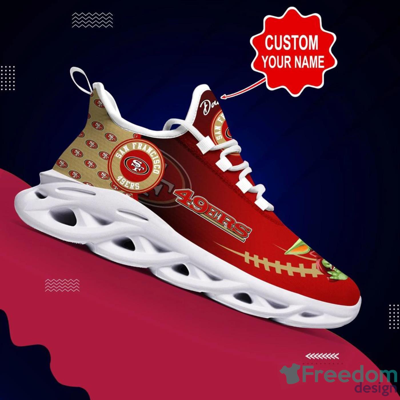 NFL San Francisco 49ers Custom Name Number Air Jordan 13 Shoes V3