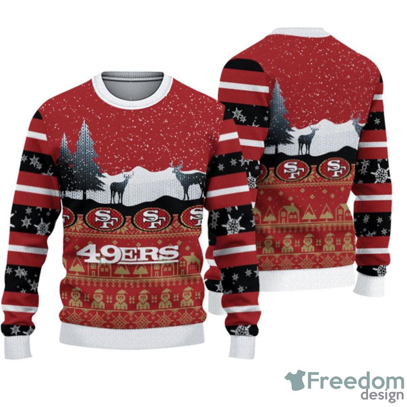 San Francisco 49ers Fans Santa Claus Pattern Ugly Christmas Sweater Gift -  Freedomdesign