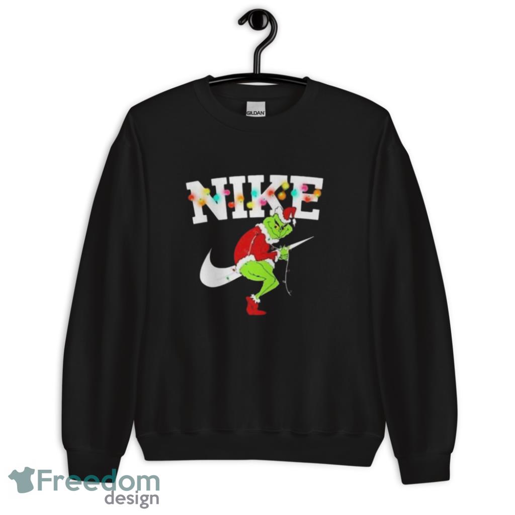 Santa Grinch Nike Light Merry Christmas 2022 Shirt - Freedomdesign