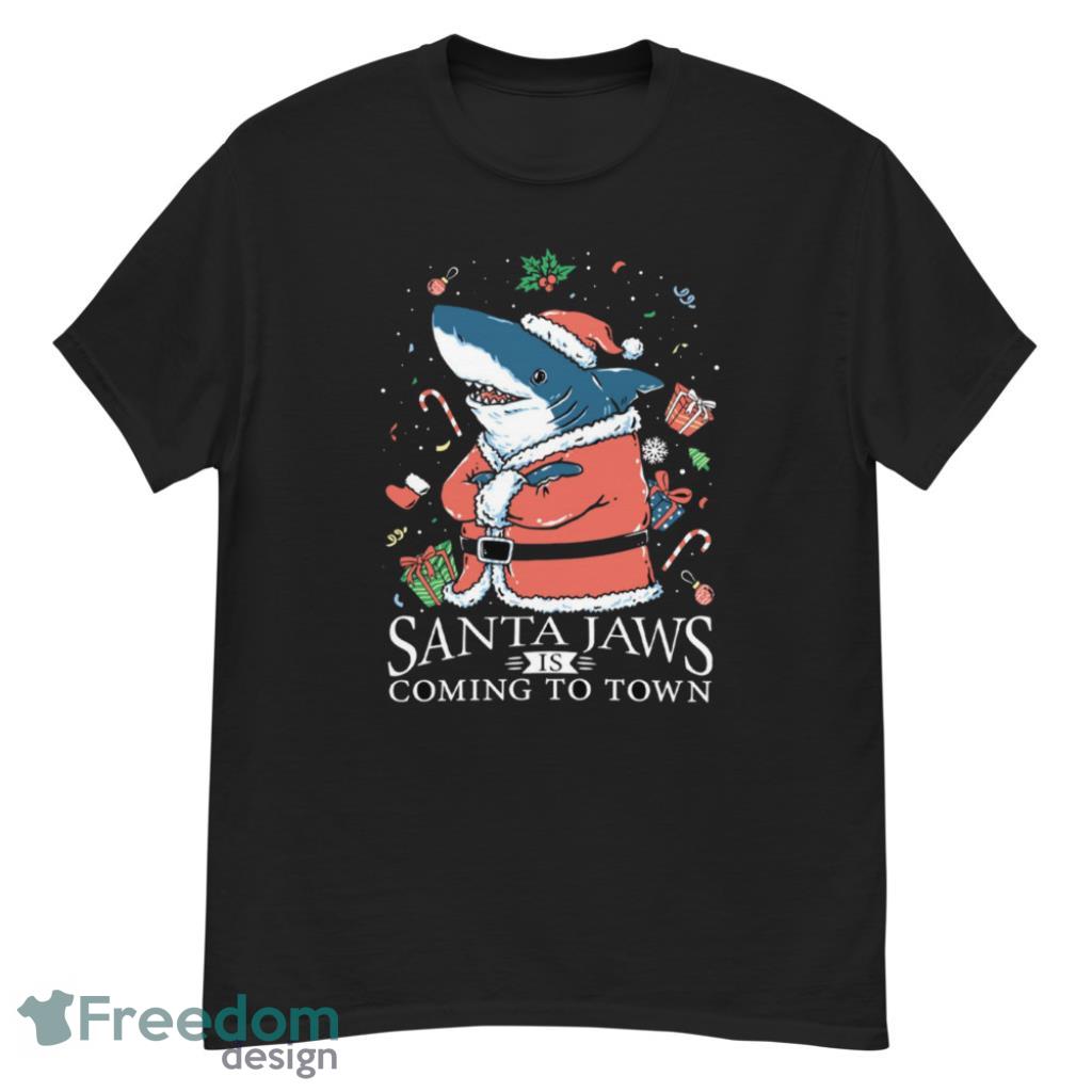Santa Jaws Is Coming To Town Merry Christmas Shirt image Santa Jaws Is Coming To Town Merry Christmas Shirt - G500 Men’s Classic T-Shirt