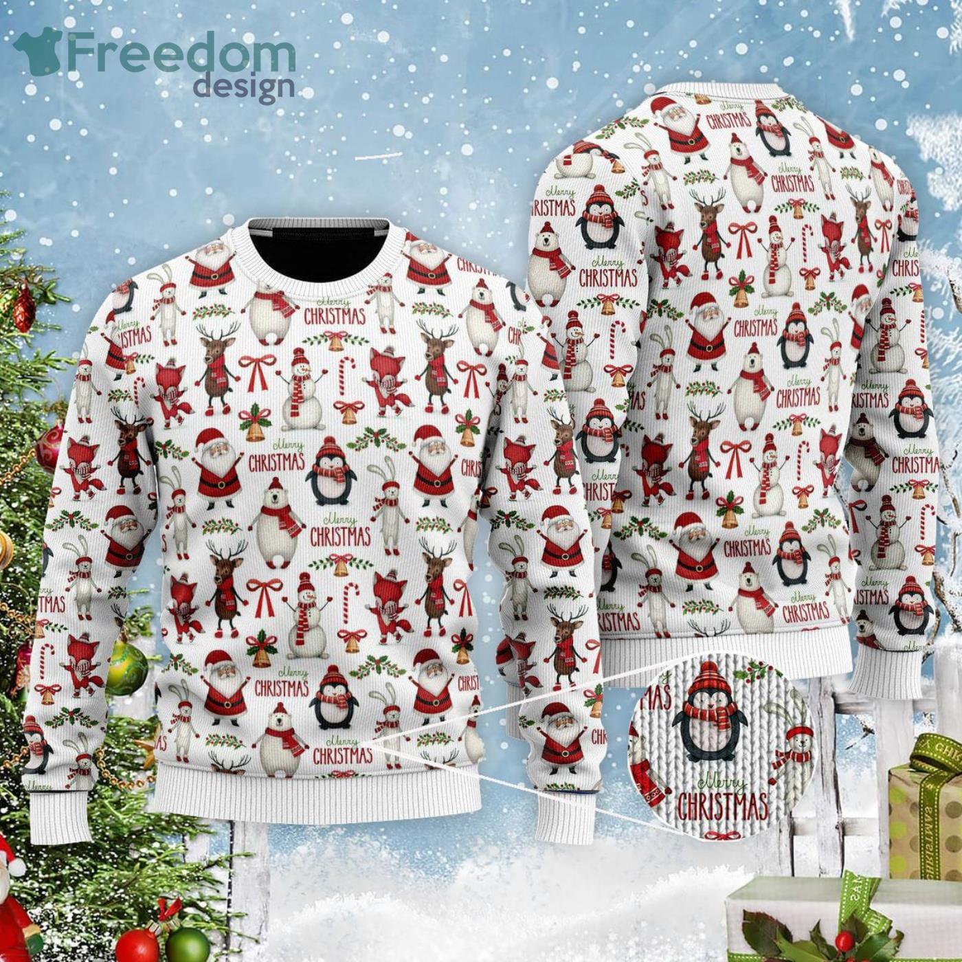 Las Vegas Raiders Christmas Pattern Ugly Christmas Sweater - Freedomdesign