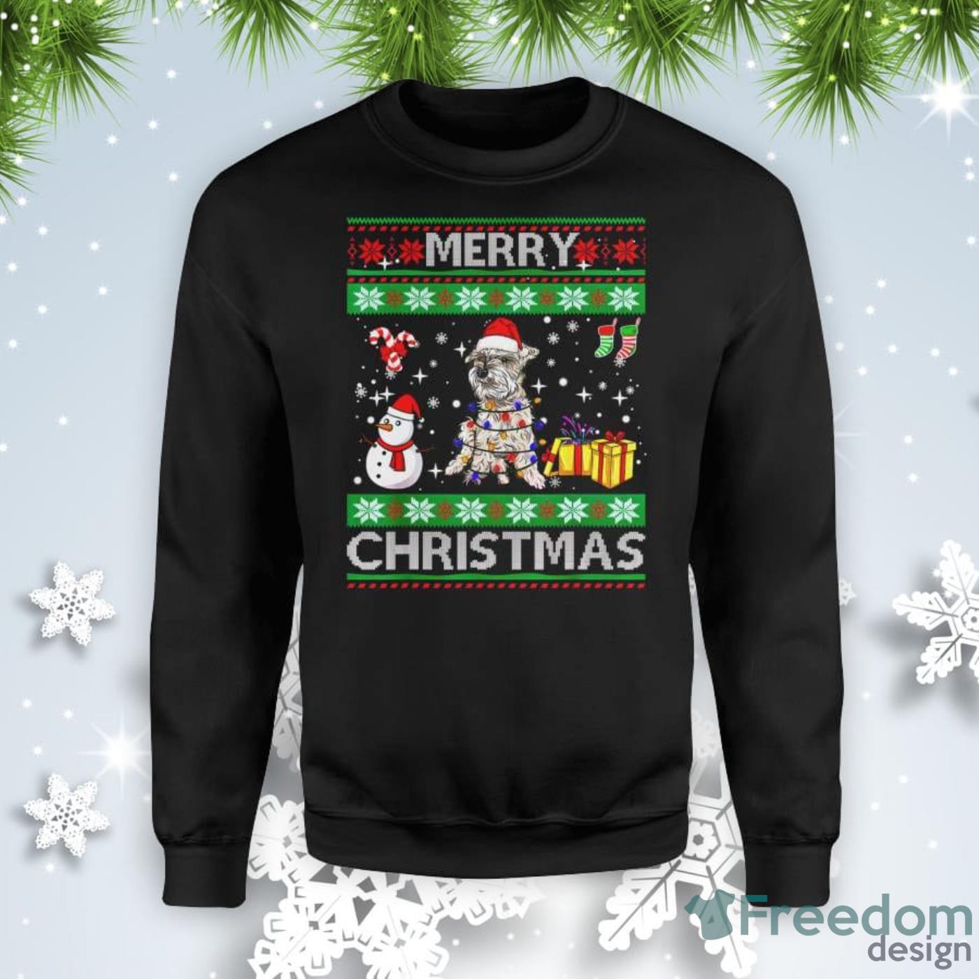 Schnauzer Dog Owner Ugly Xmas Santa 