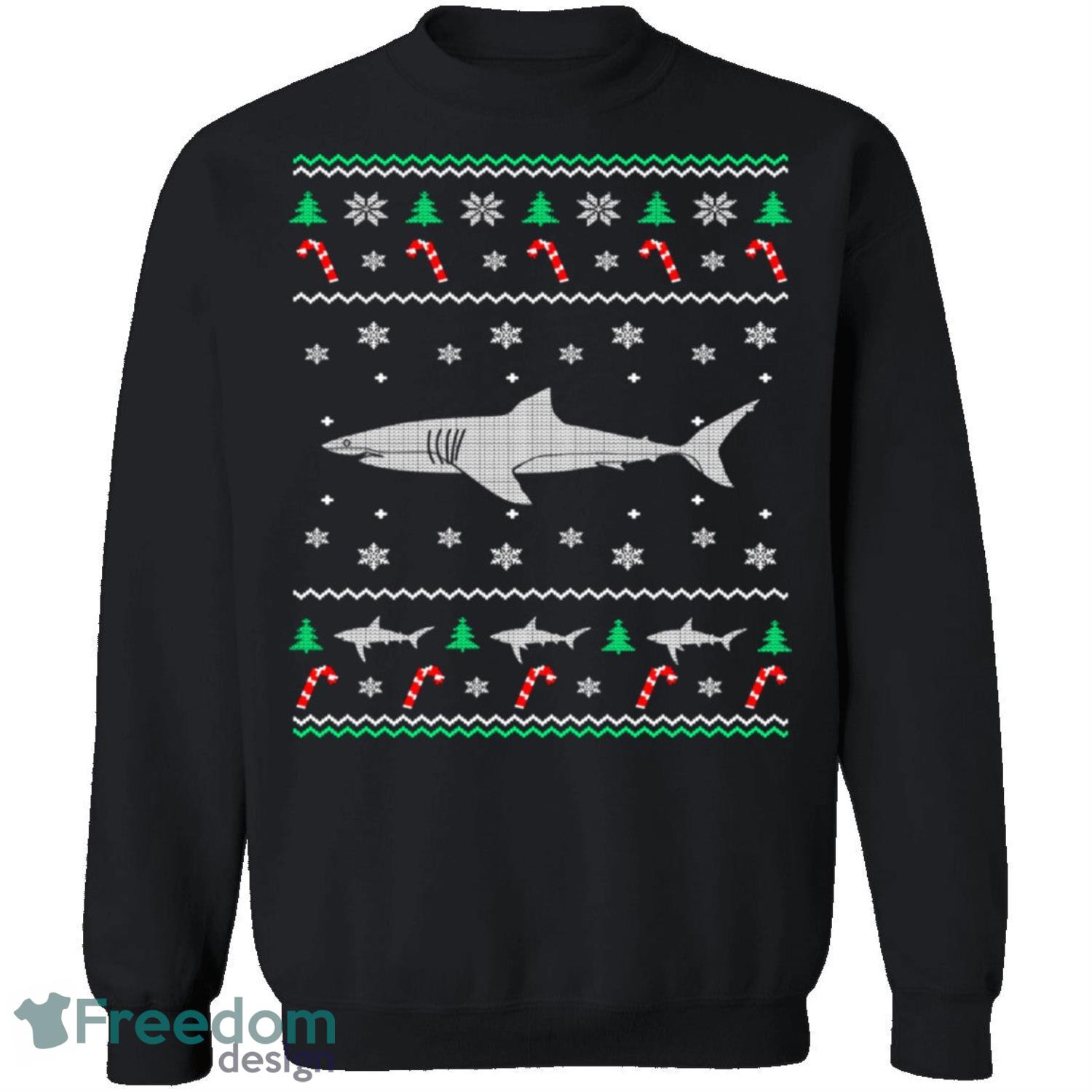 Shark Knitting Pattern Ugly Christmas Sweatshirt - shark-knitting-pattern-ugly-christmas-sweatshirt-2