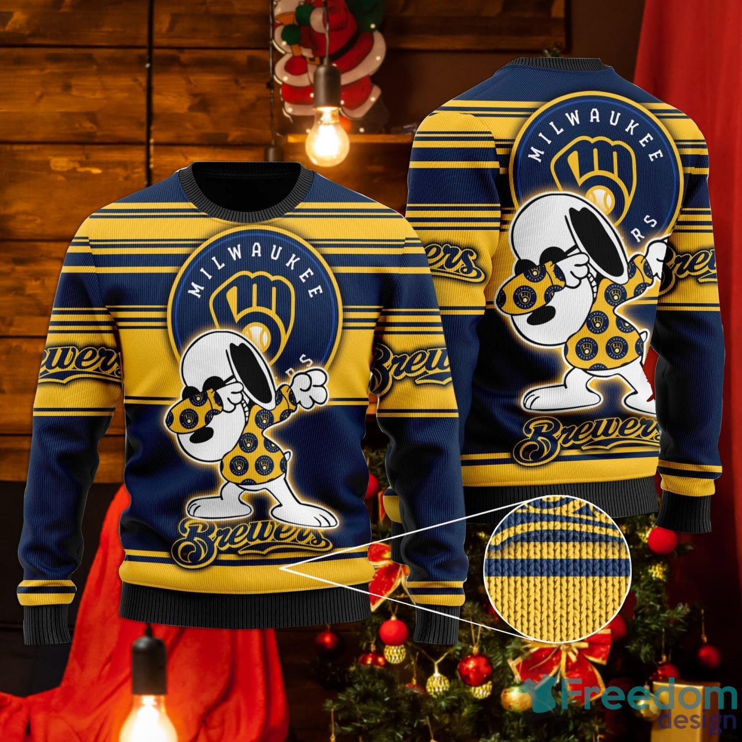 Snoopy Milwaukee Brewers Ugly Christmas Sweater 2023 Christmas Gift