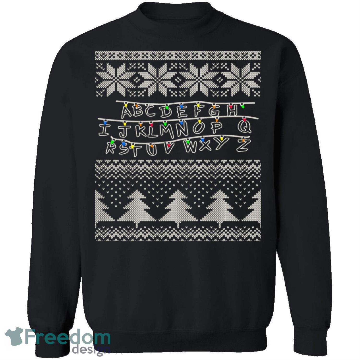 Stranger Things Knitting Pattern Ugly Christmas Sweatshirt - stranger-things-knitting-pattern-ugly-christmas-sweatshirt-1