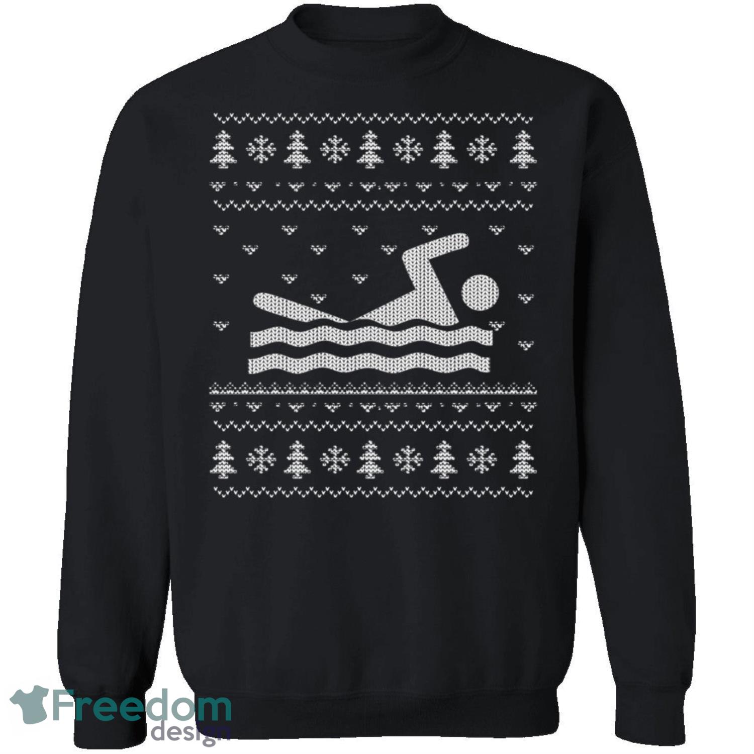 Swimming Knitting Pattern Ugly Christmas Sweatshirt - swimming-knitting-pattern-ugly-christmas-sweatshirt-2