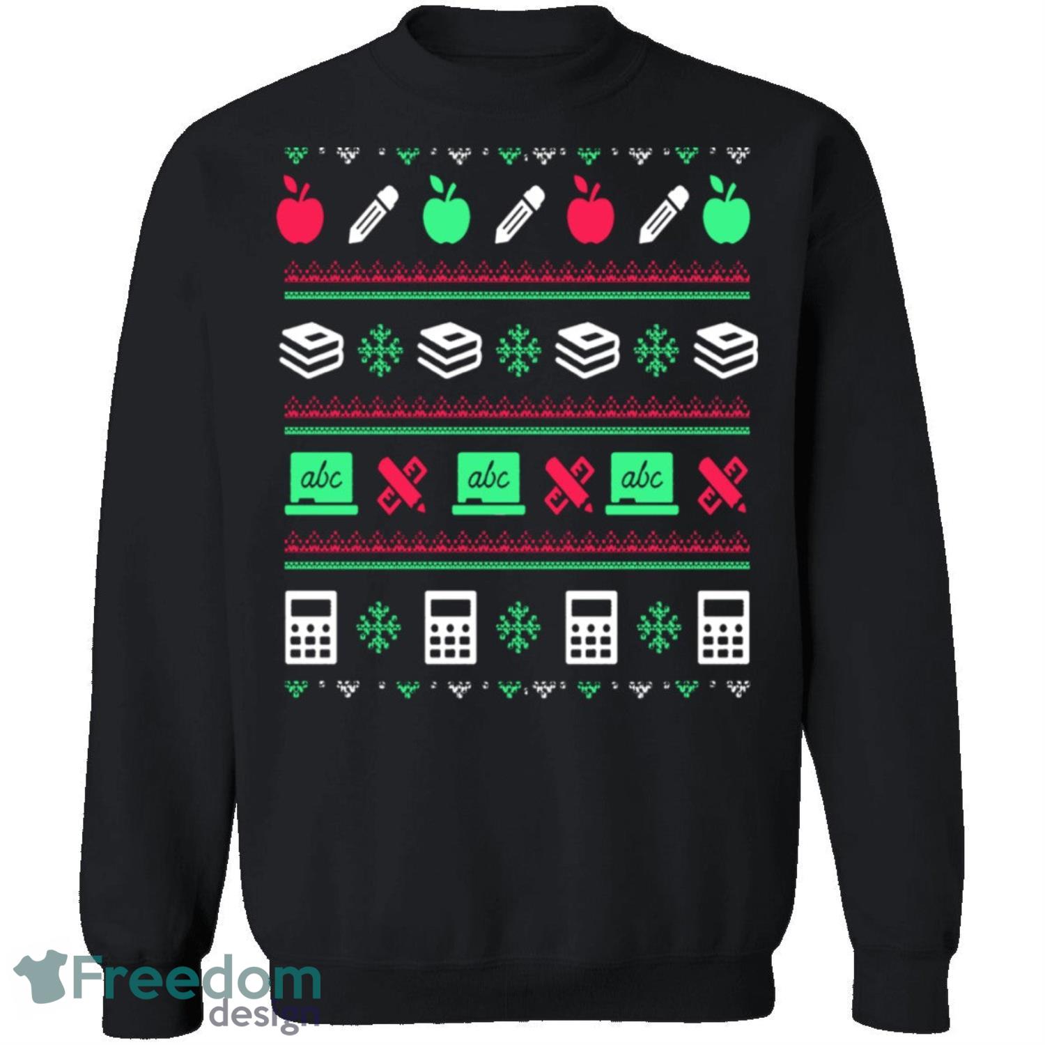 Teacher Knitting Pattern Ugly Christmas Sweatshirt - teacher-knitting-pattern-ugly-christmas-sweatshirt-2