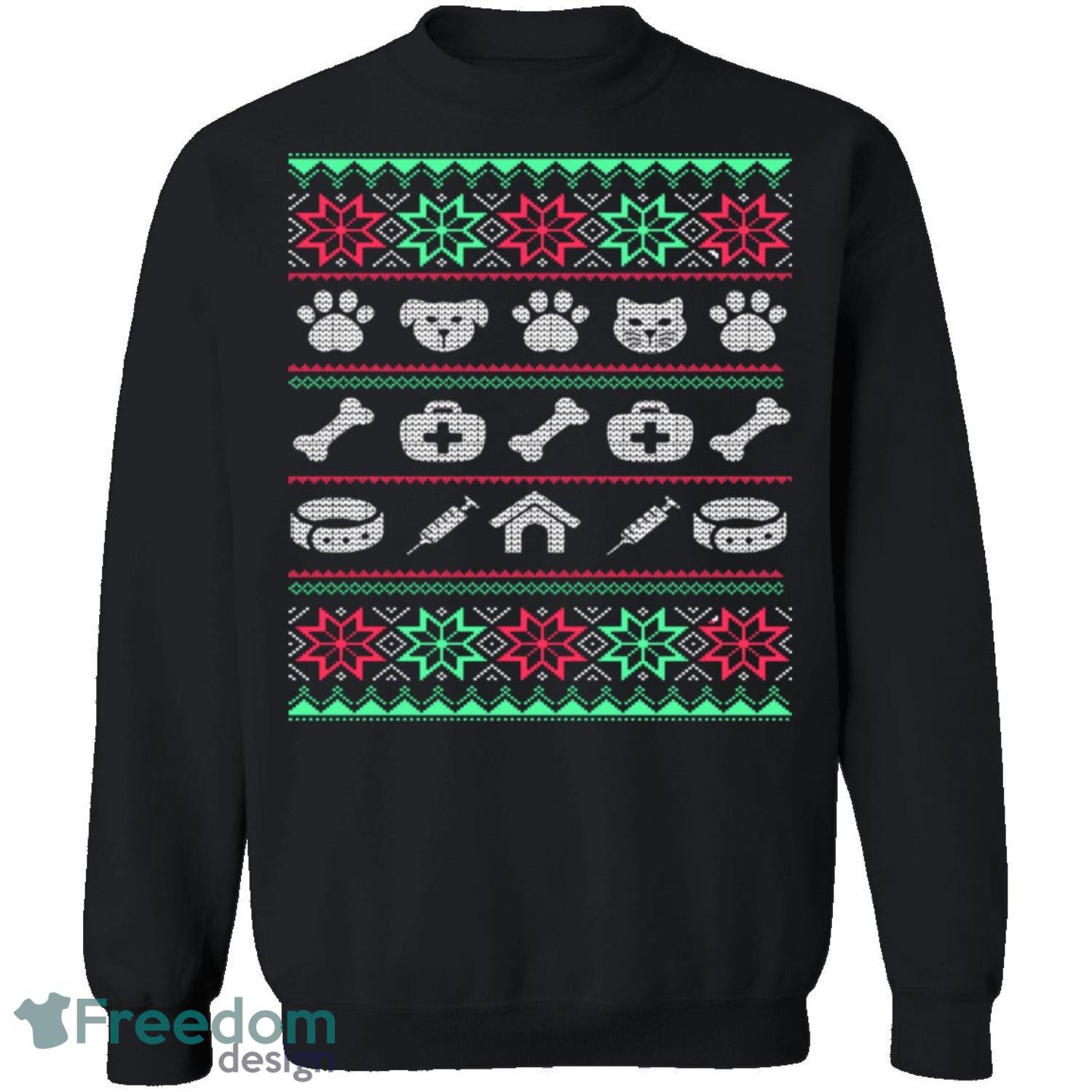 Veterinarian Knitting Pattern Ugly Christmas Sweatshirt - veterinarian-knitting-pattern-ugly-christmas-sweatshirt-2