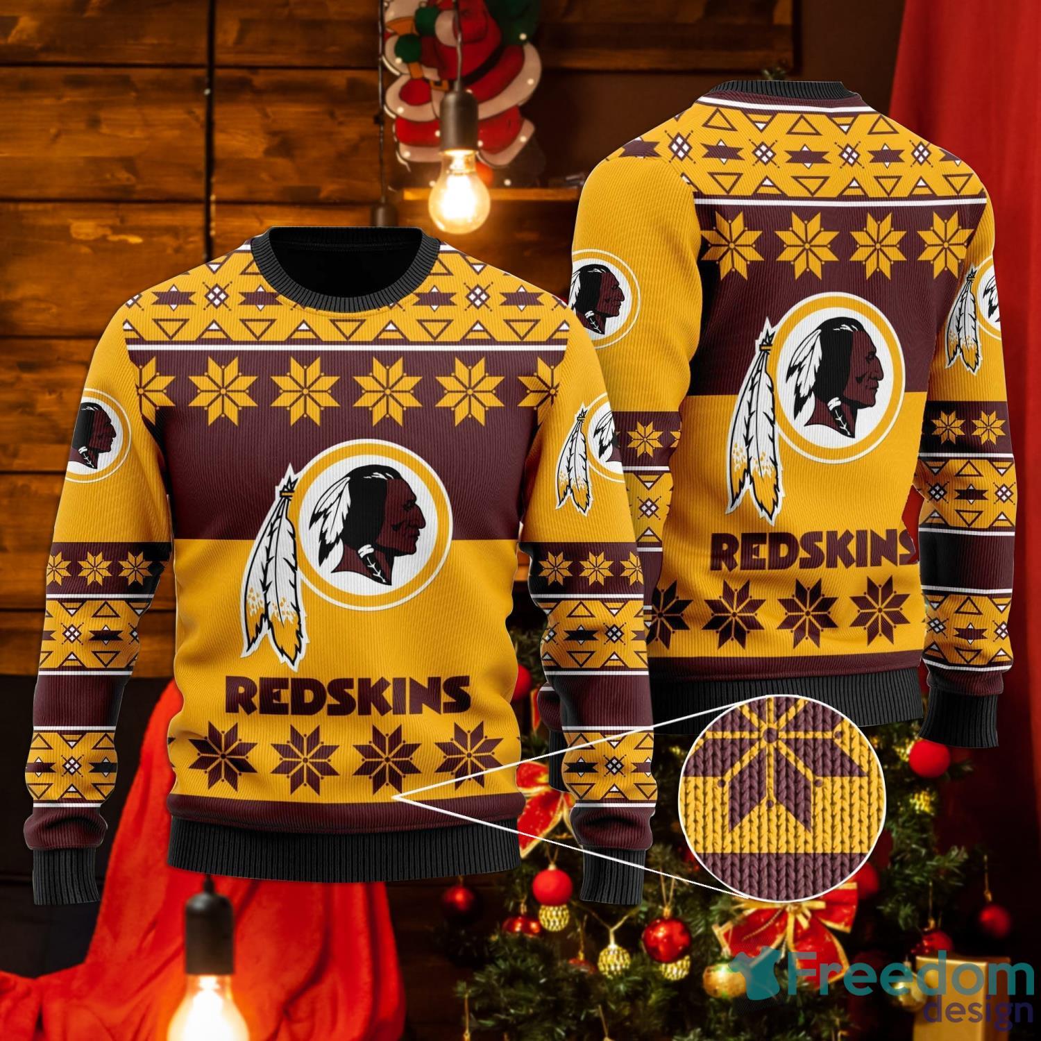 Washington Redskins Snowflake Pattern Ugly Christmas Sweater - Freedomdesign