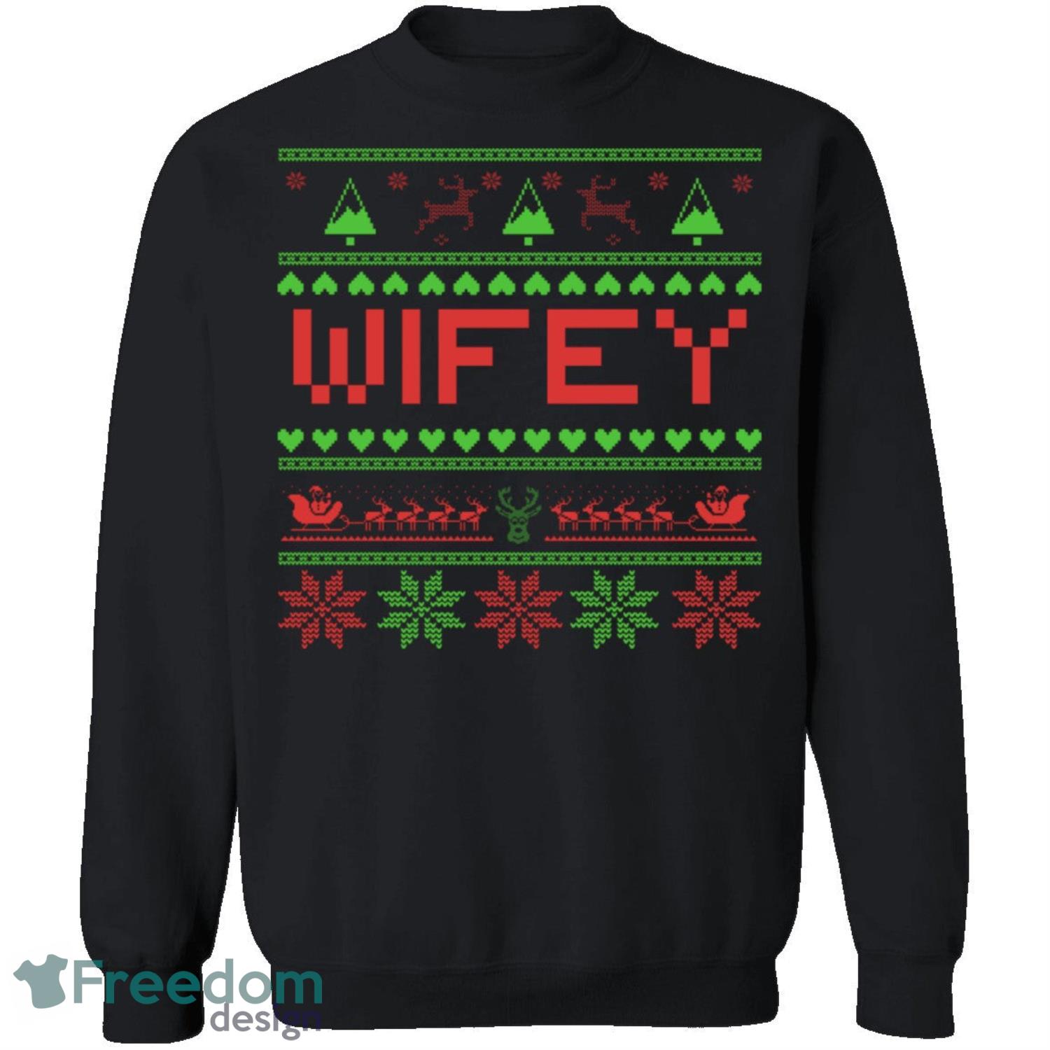 Wifey Knitting Pattern Ugly Christmas Sweatshirt - wifey-knitting-pattern-ugly-christmas-sweatshirt-1