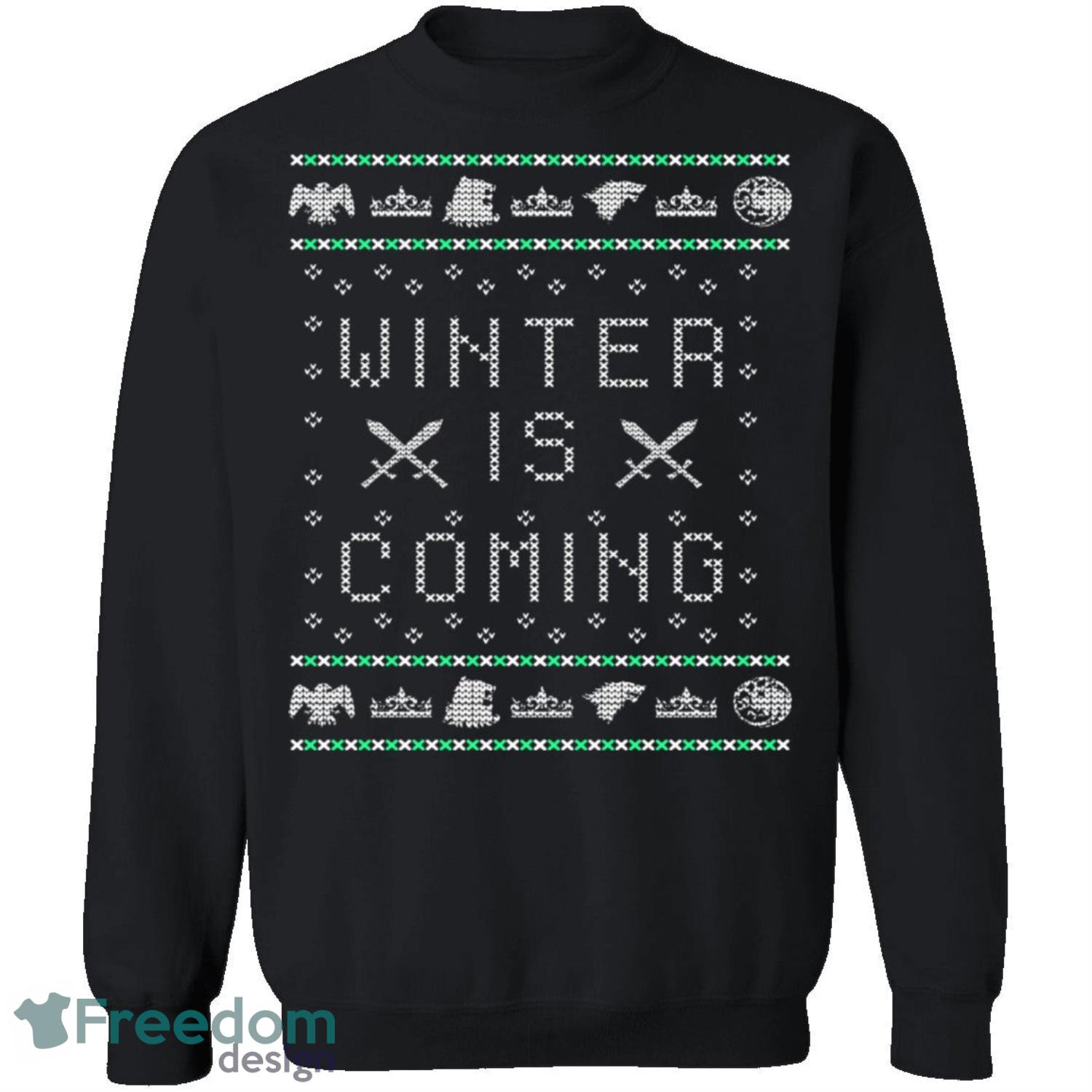 Winter Is Coming Knitting Pattern Ugly Christmas Sweatshirt - winter-is-coming-knitting-pattern-ugly-christmas-sweatshirt-2